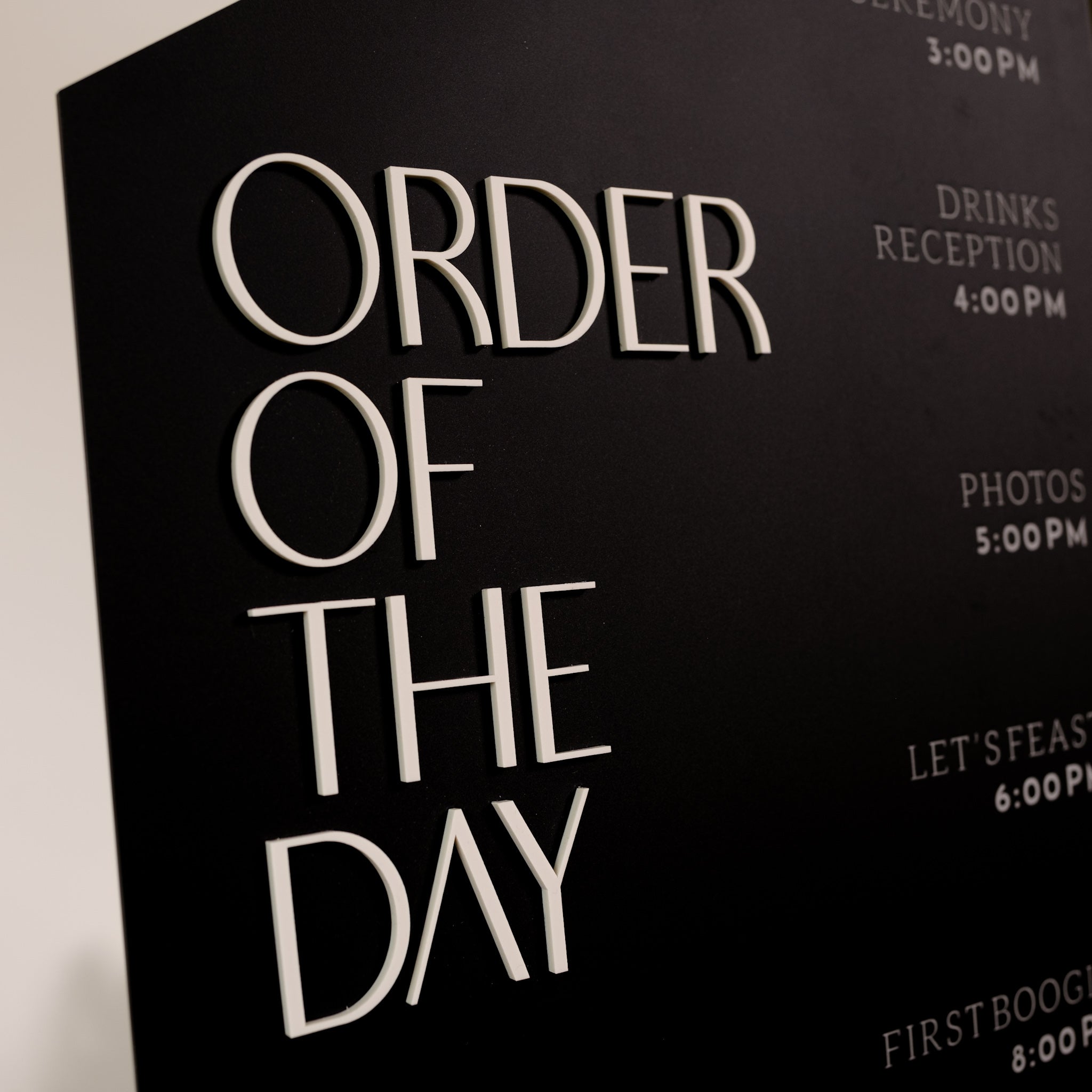 wedding welcome sign order of events signage