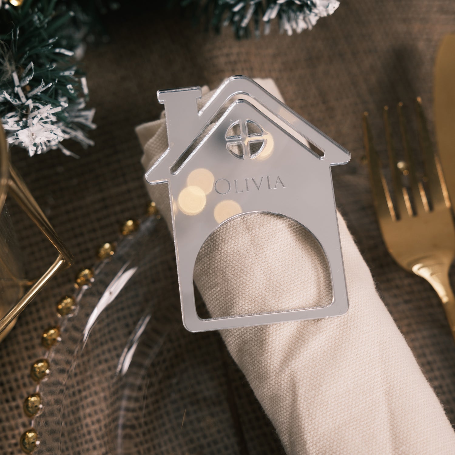 weihnachten christmas napkin ring ornament name