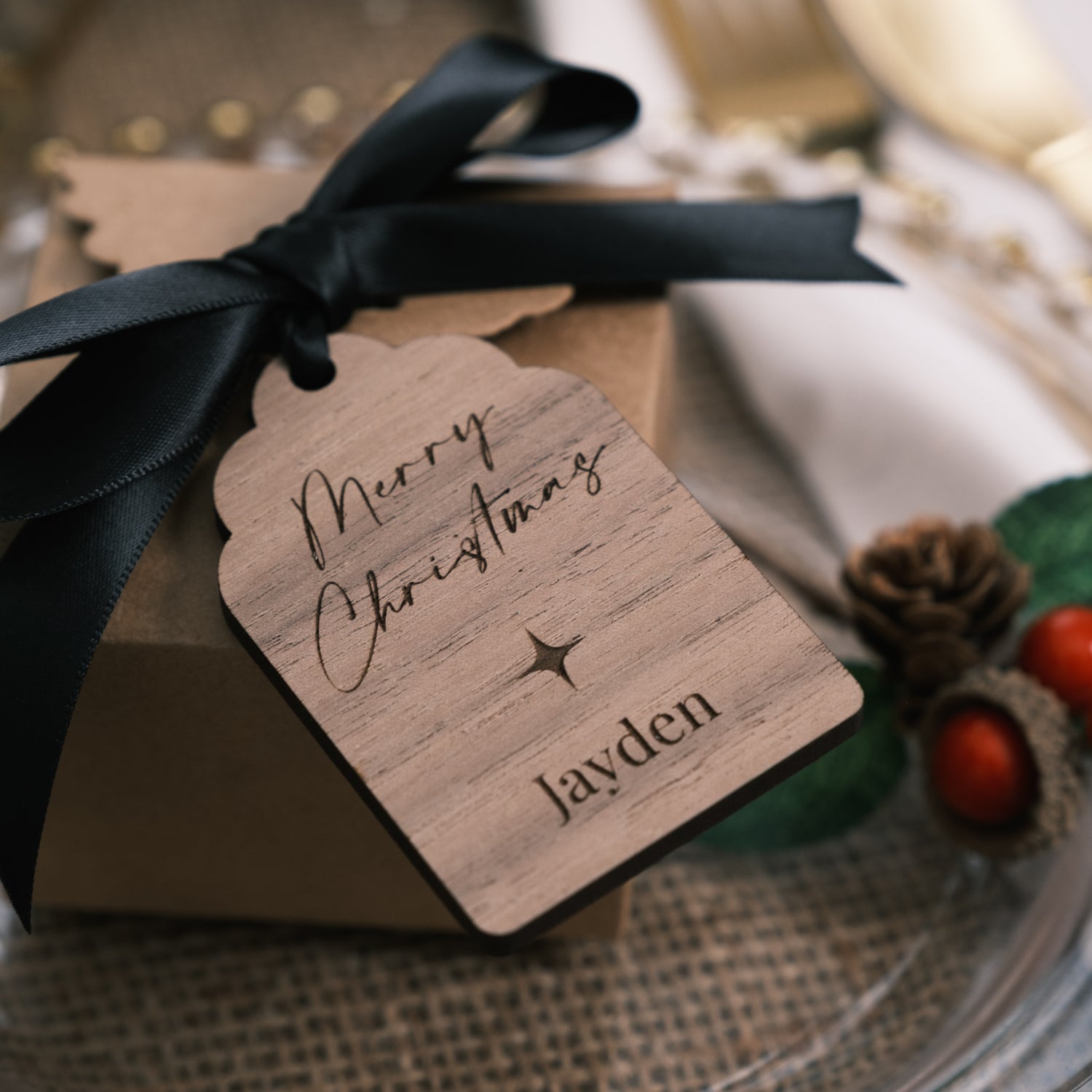 Personalised Christmas name tags