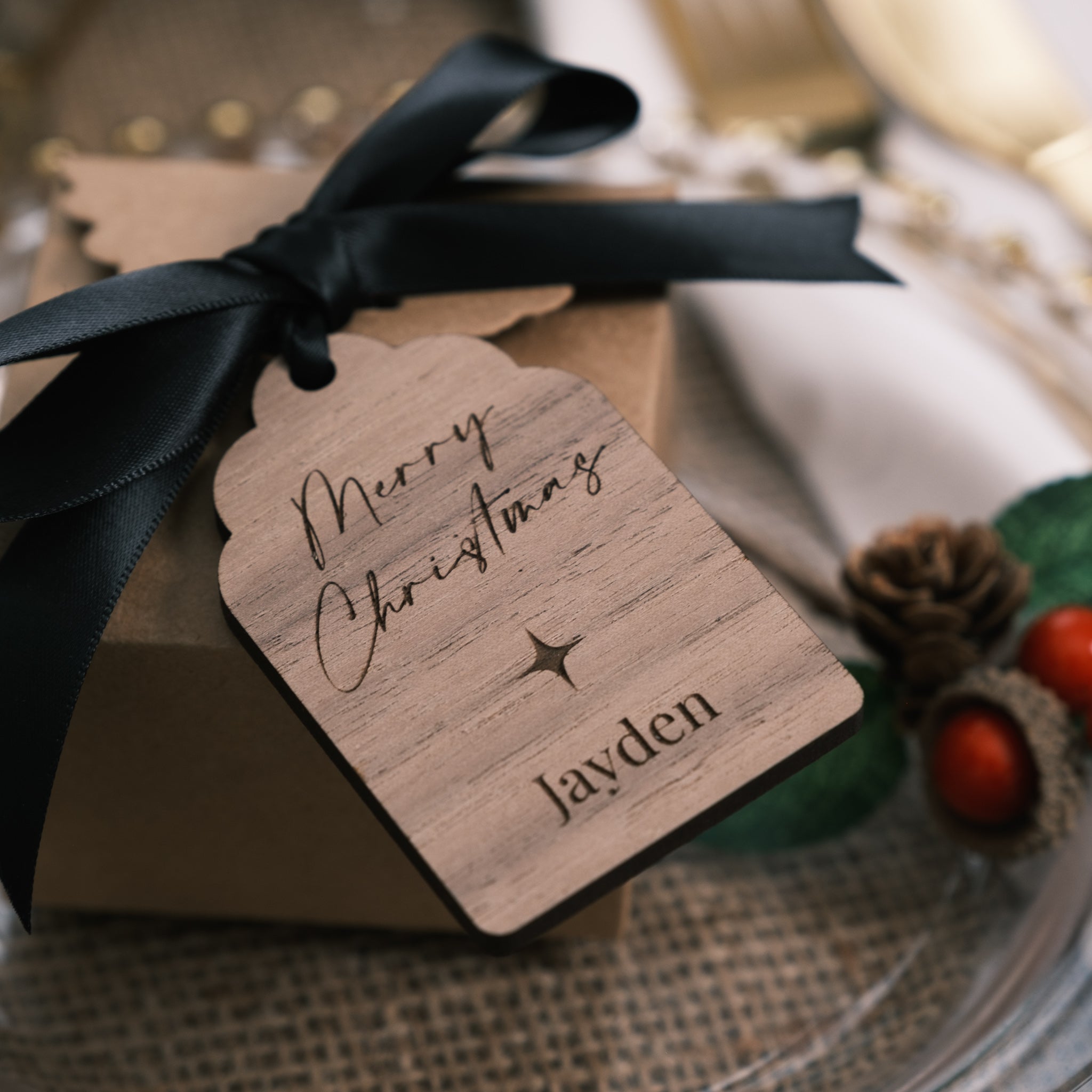 Personalised Christmas name tags