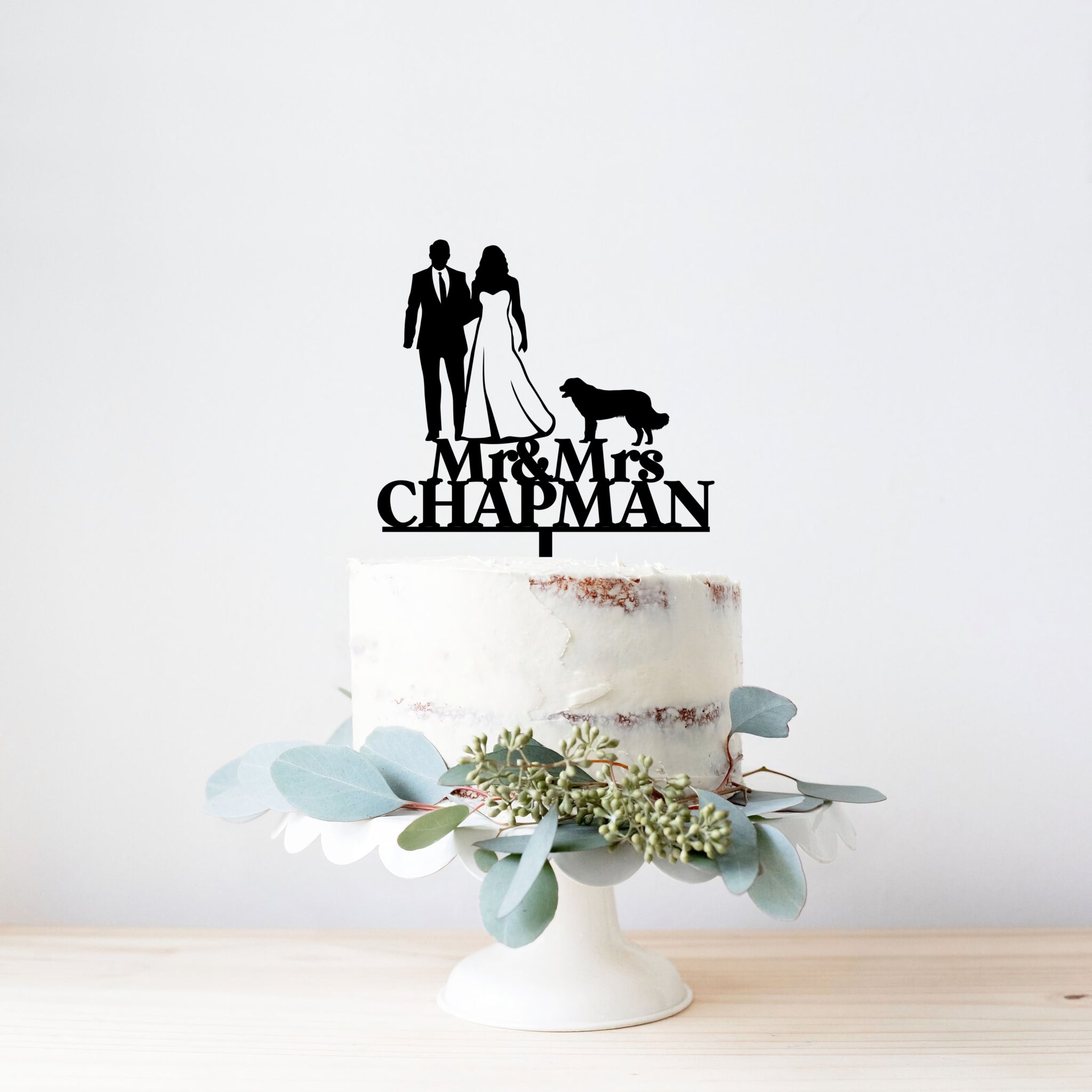Personalised Dog Cake Topper For Wedding Cake