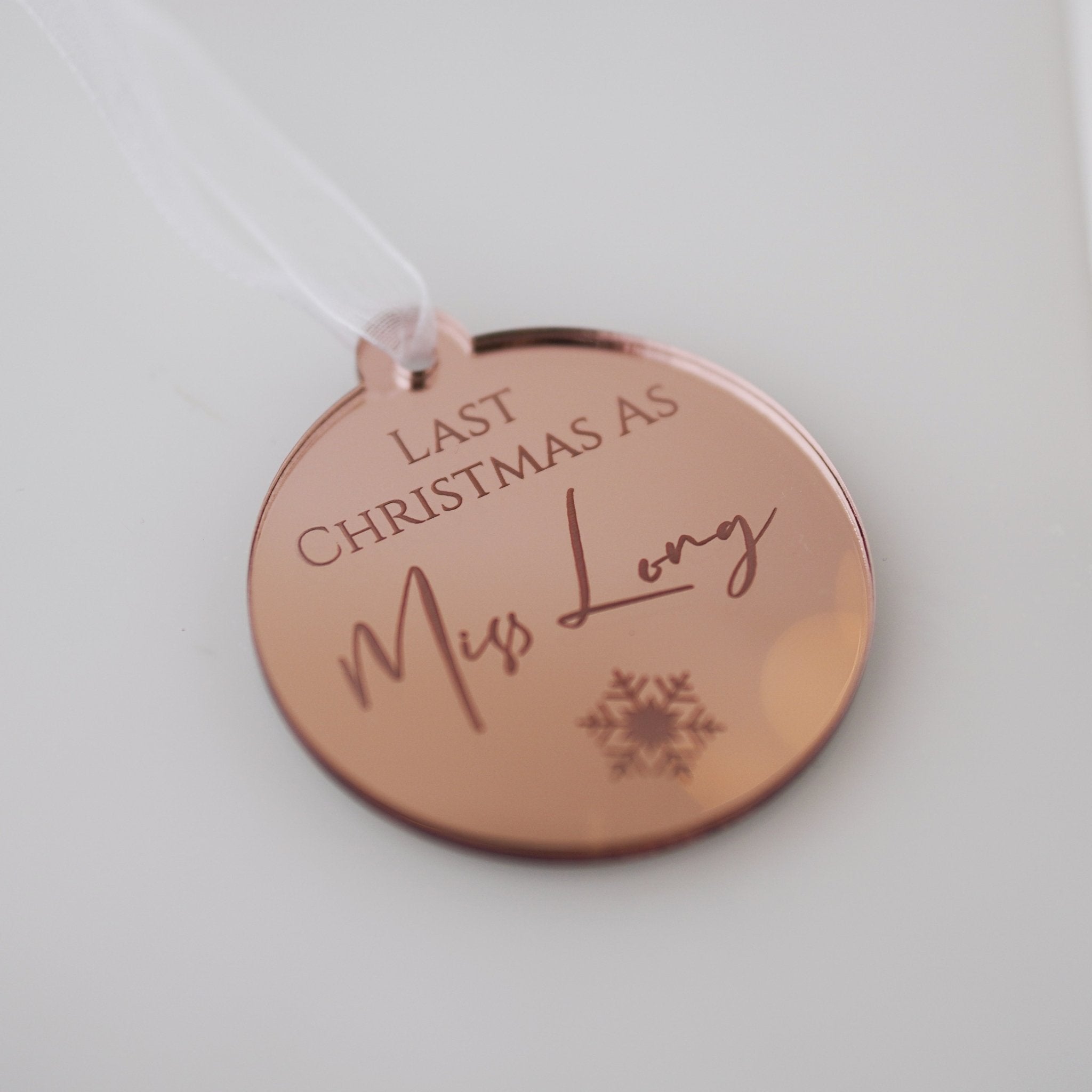 Personalised Last Christmas as a Miss Bauble