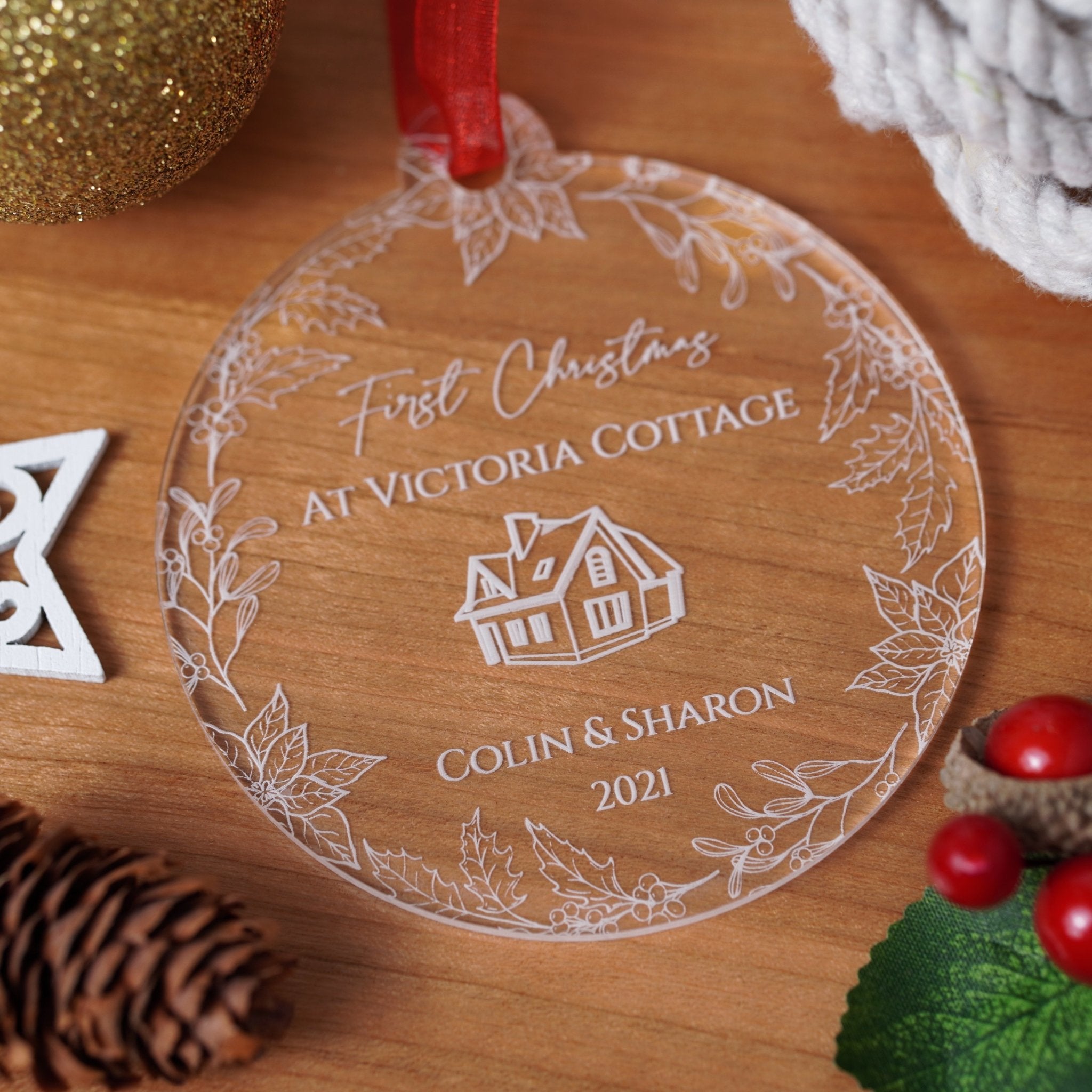 Personalised First Christmas in New Home Bauble