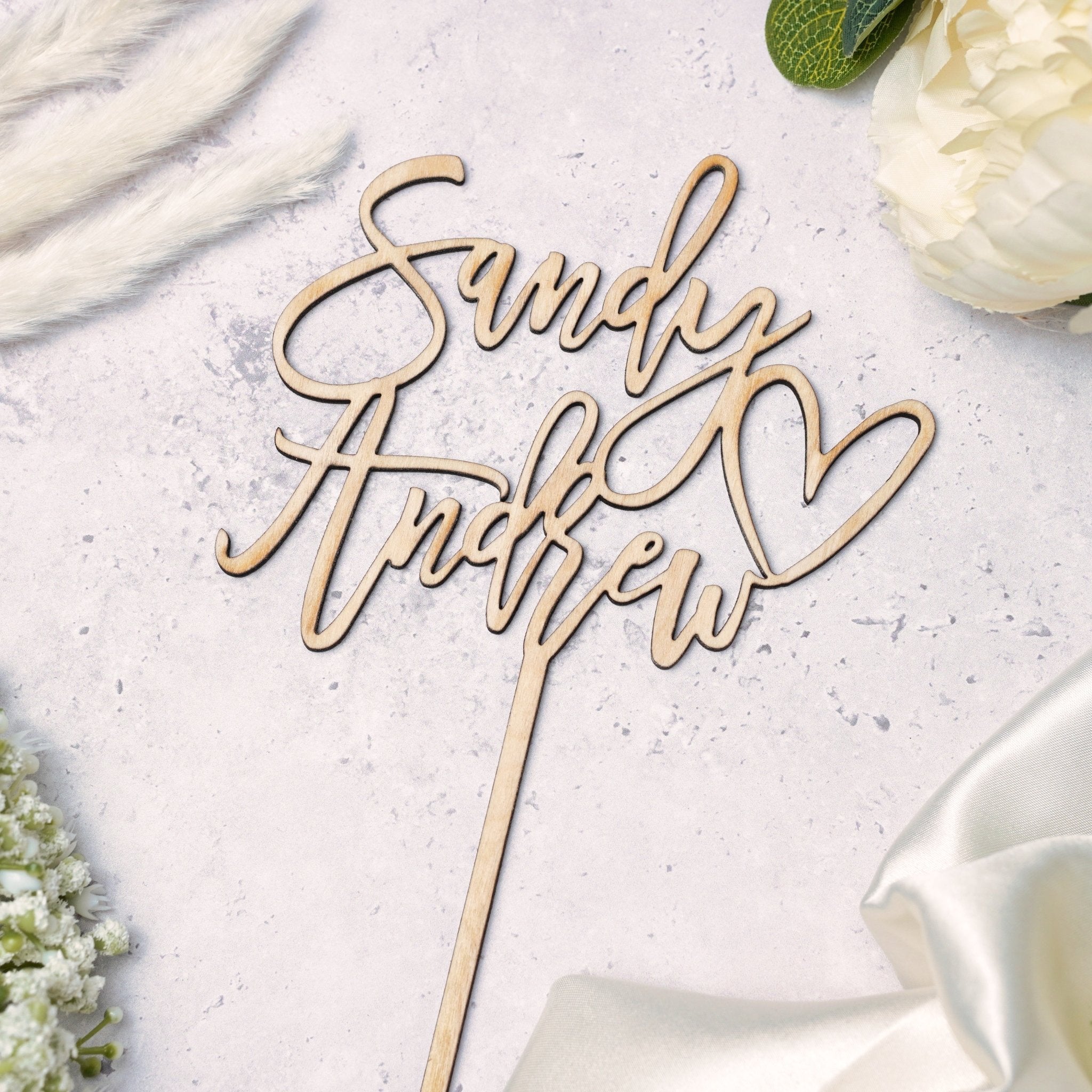 Custom Wedding Cake Topper With Heart