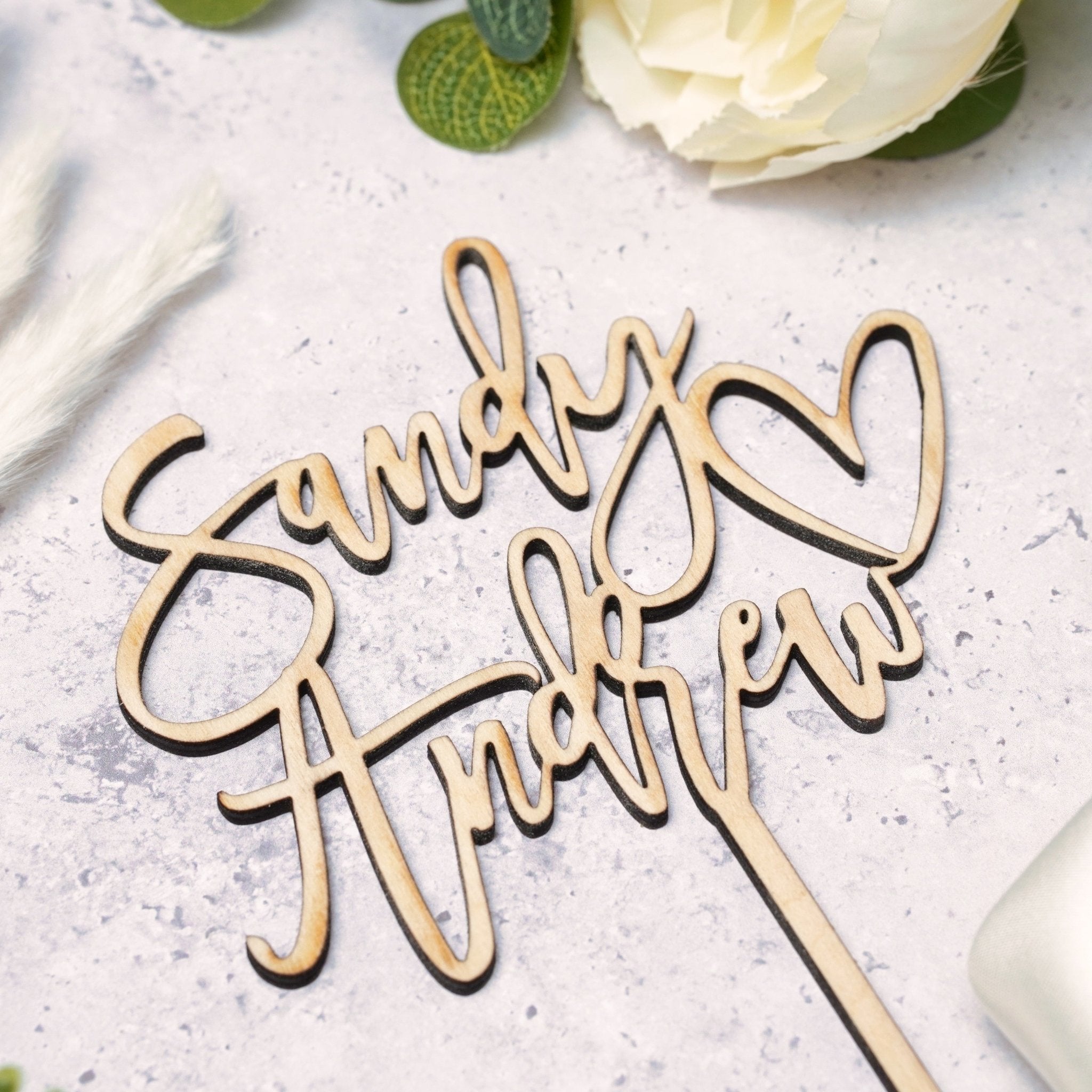 Wedding Cake Topper With Heart