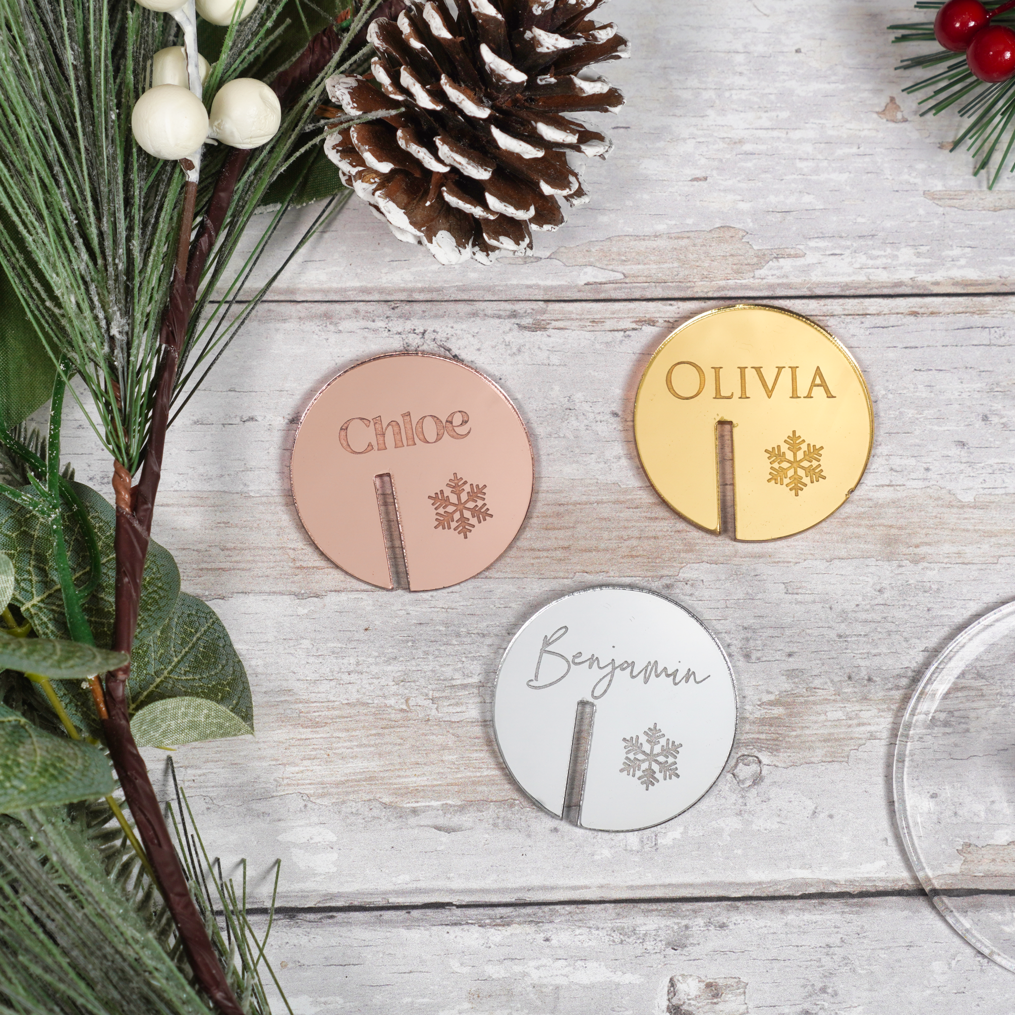 Snowflake drink charms