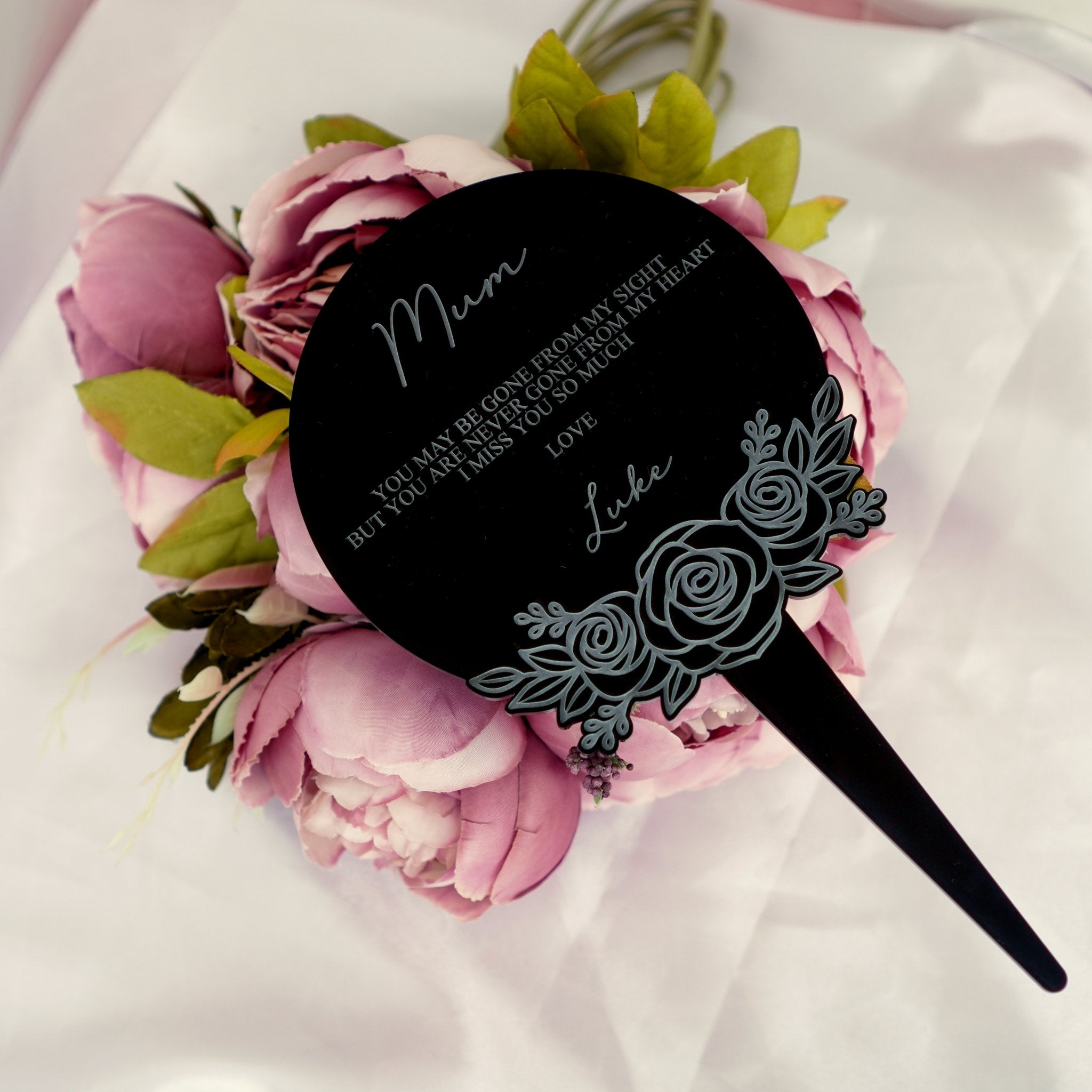 Personalised Flower Grave Plaque