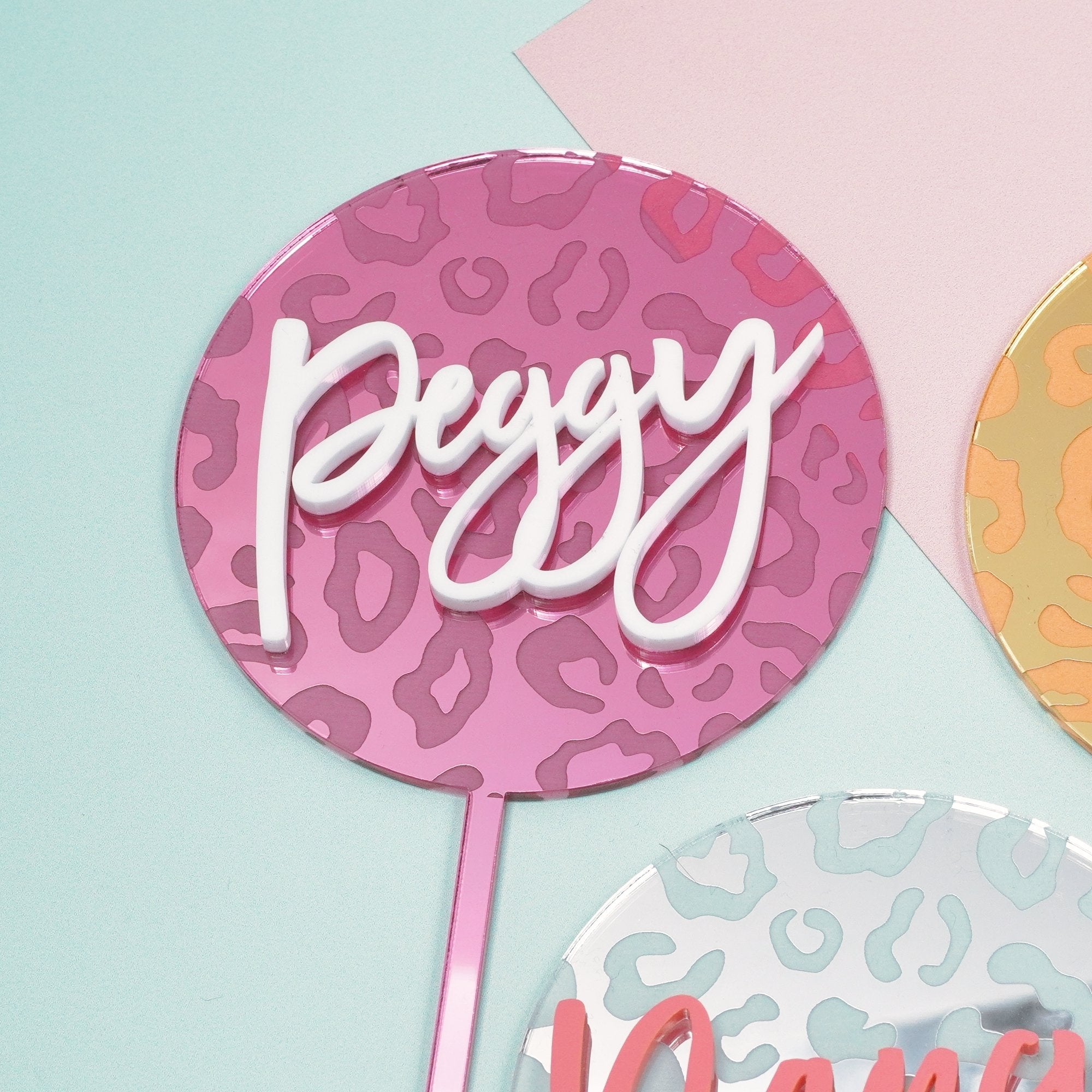 Personalised acrylic birthday cake topper