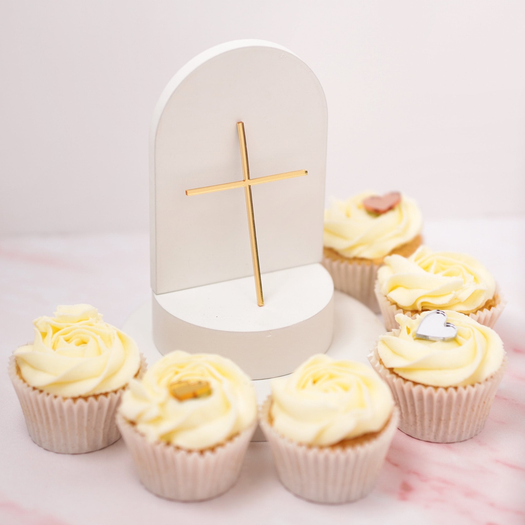 Silver acrylic cross charm