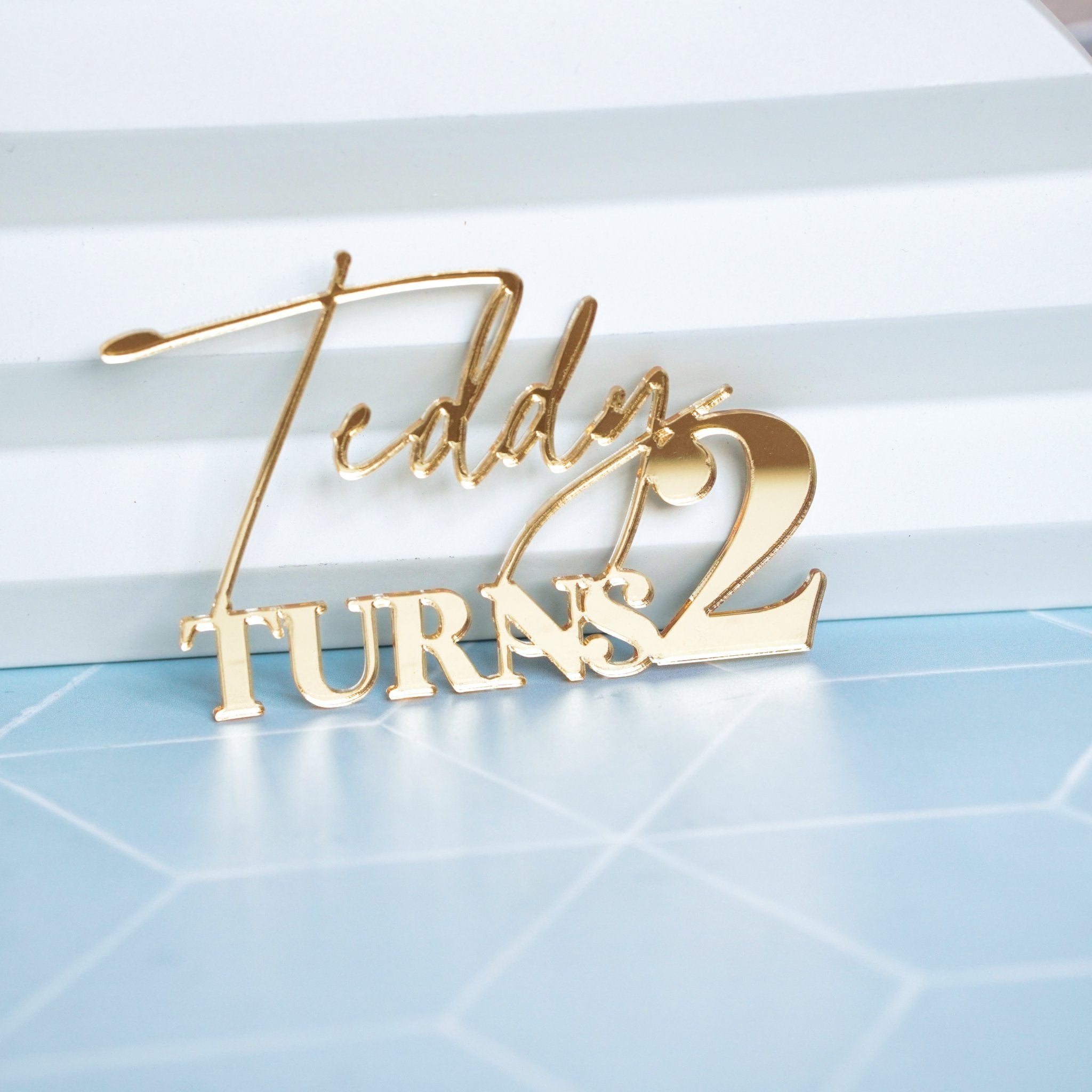 Acrylic Name and Number Cake Charm