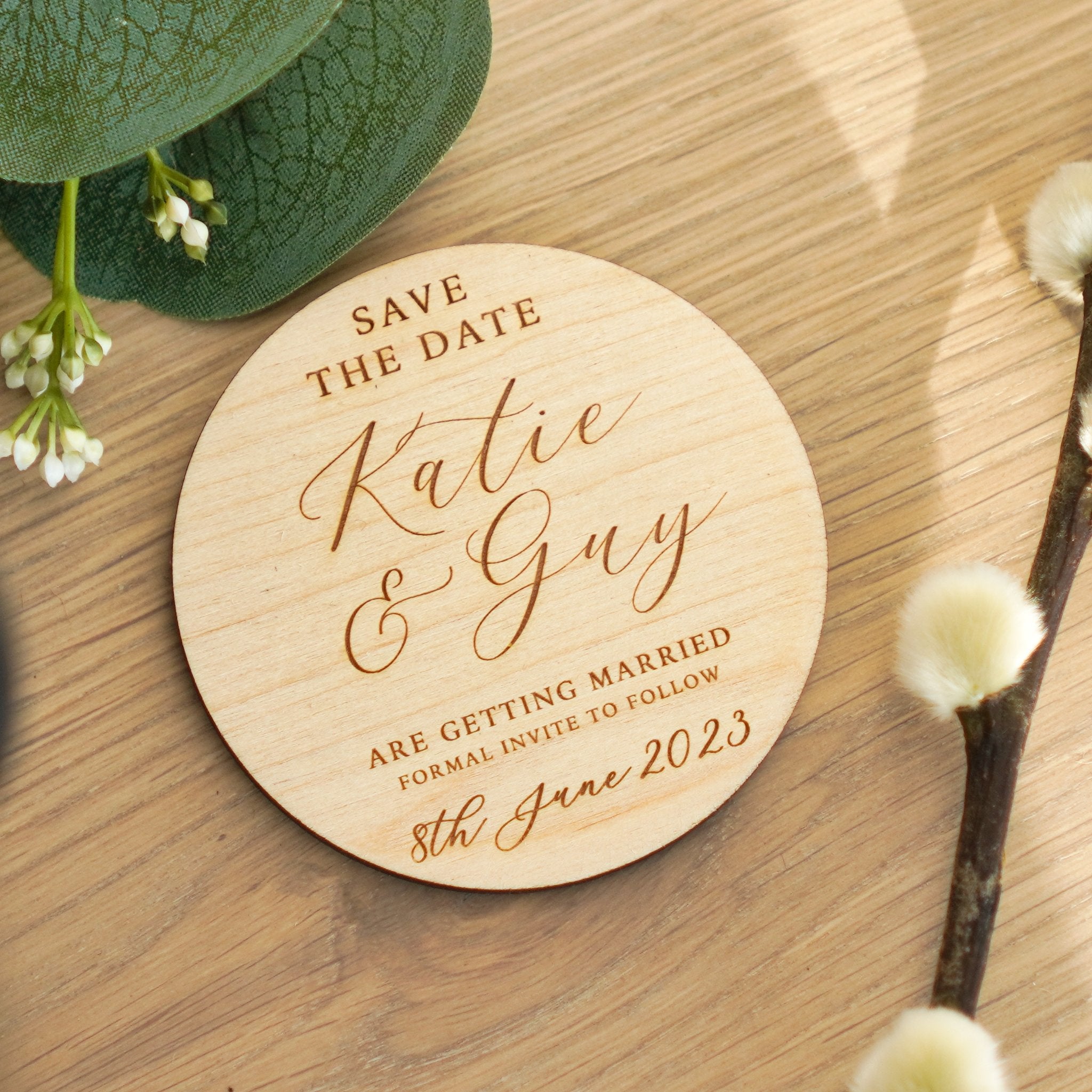 wood save the dates