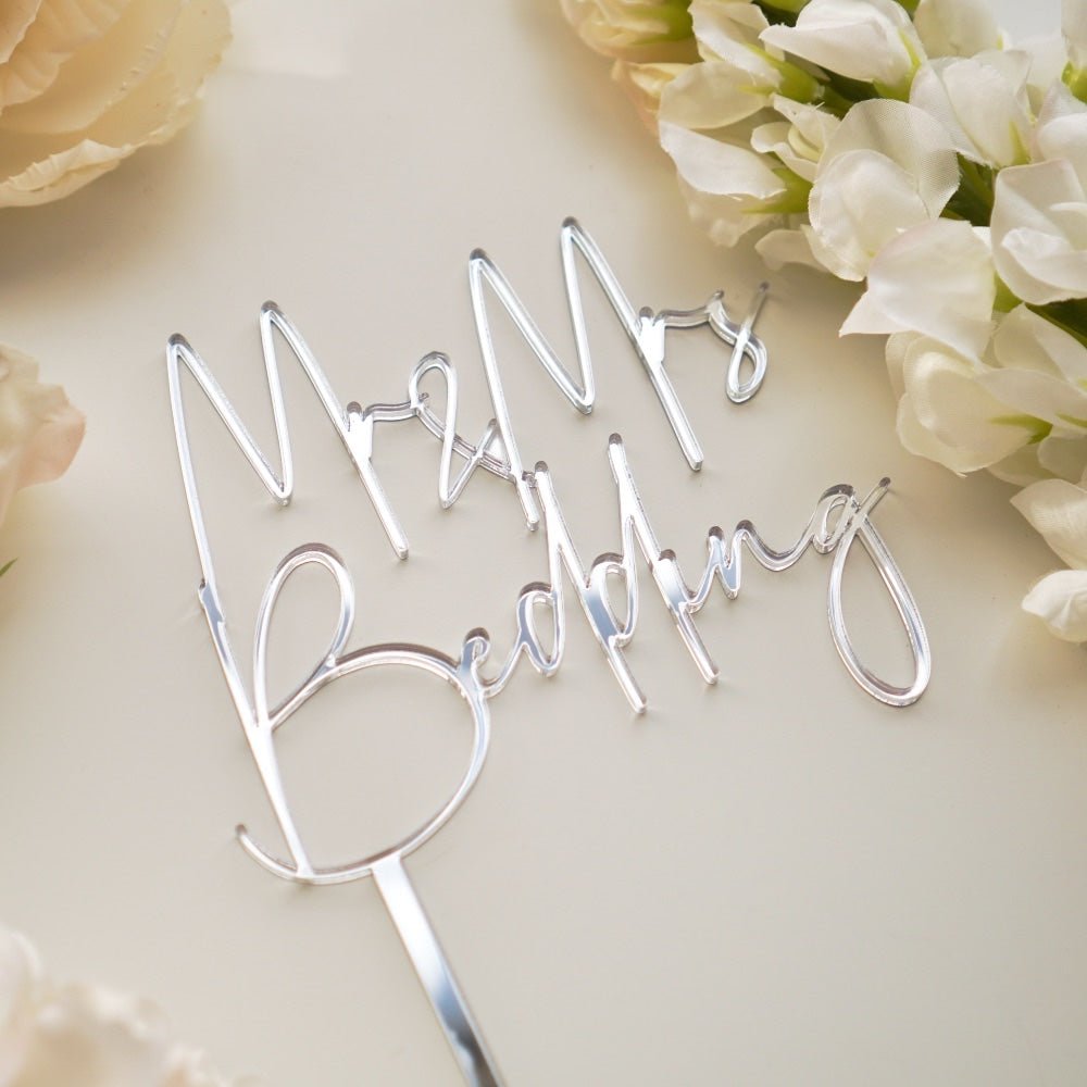 Acrylic Mr & Mrs Wedding Cake Topper