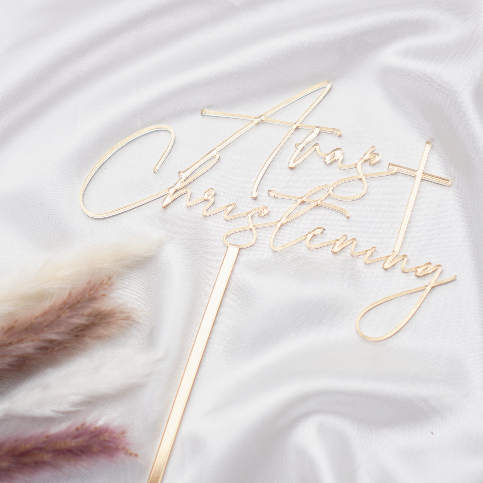 Christening Topper with Cross