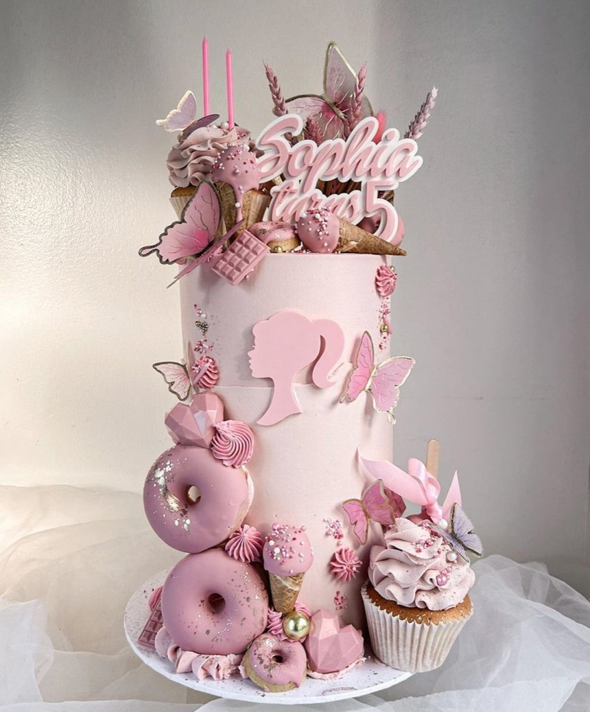 Personalised Barbie Cake Topper and Charm by Inketch