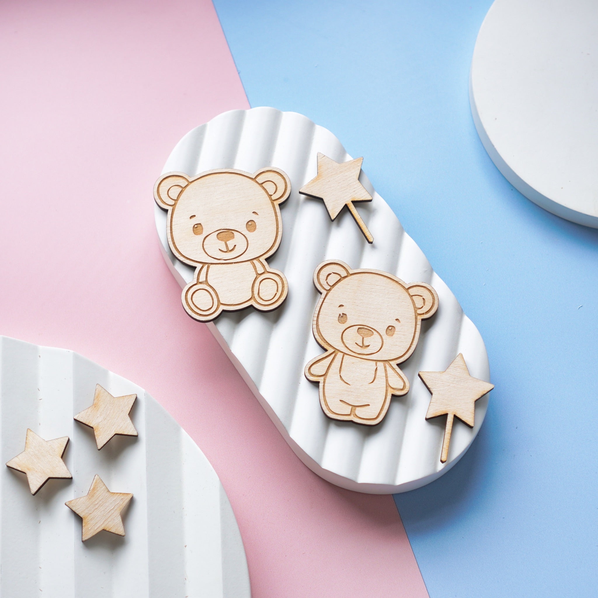 Personalised Teddy Bear Cake Topper Set