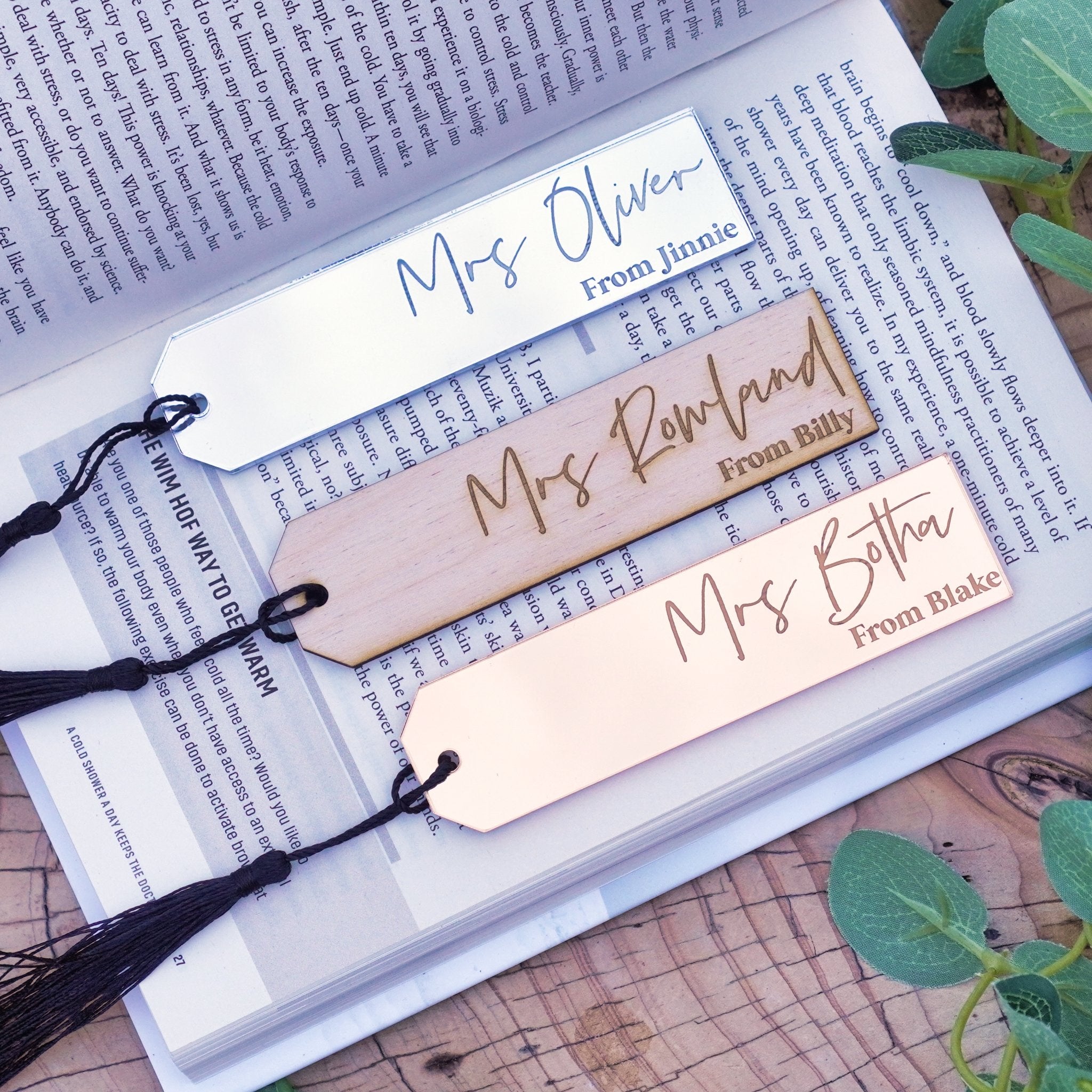 Personalised book mark