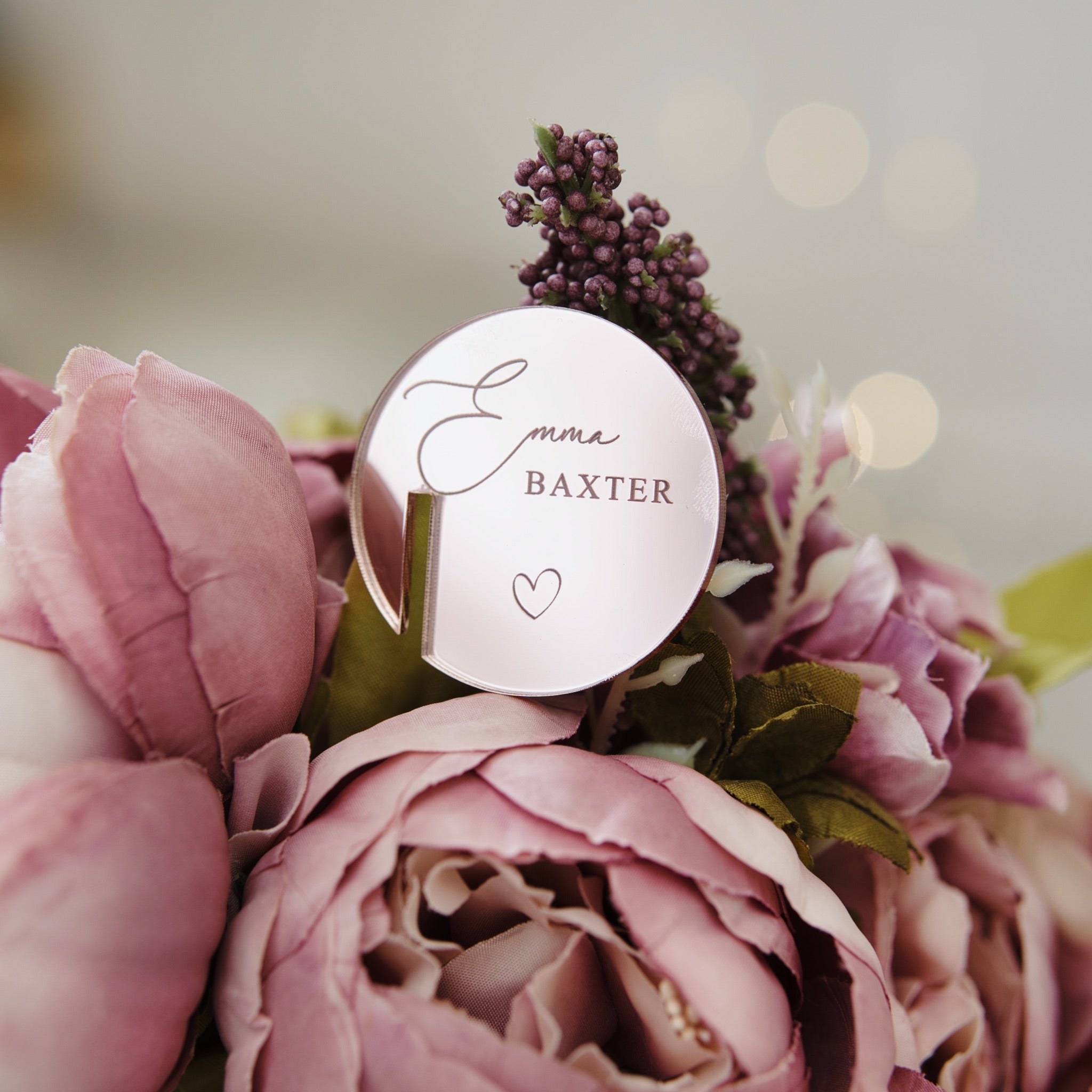 Personalised wine Charms With Heart Detail