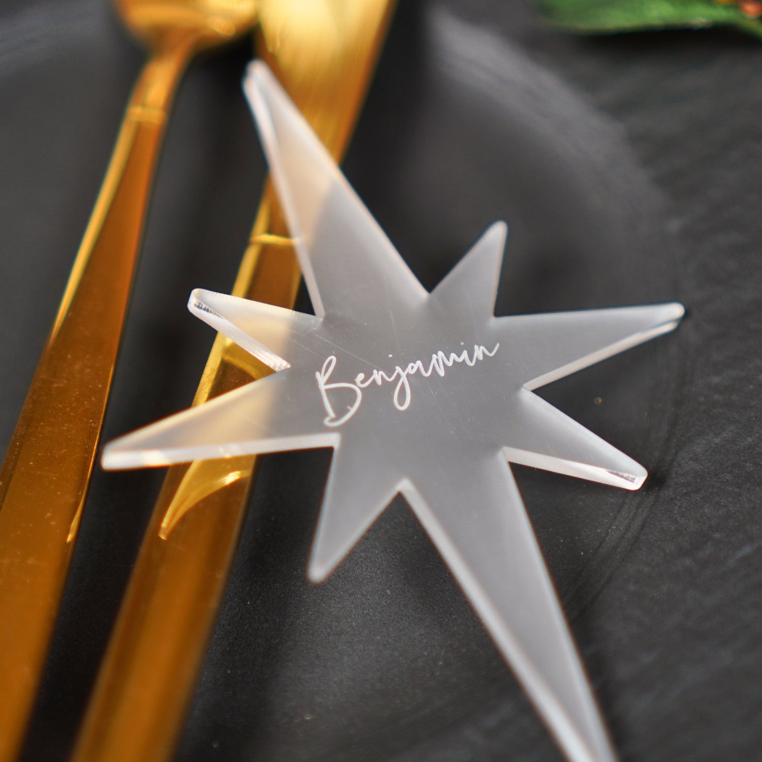 Star Christmas Place Name Setting