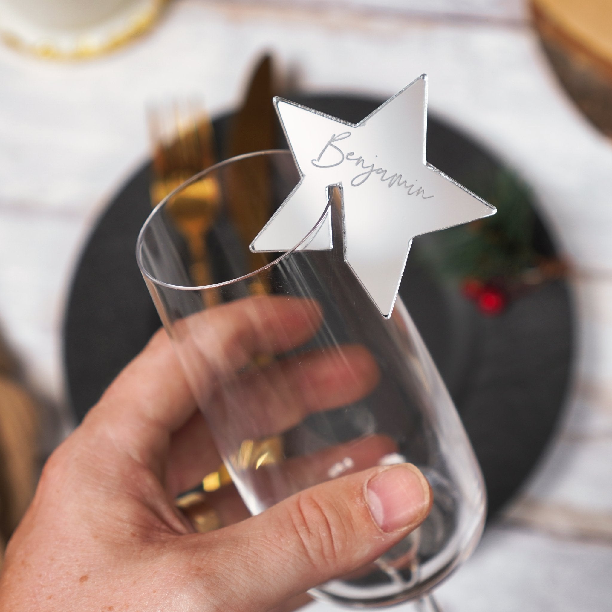 Personalised wine glass charms