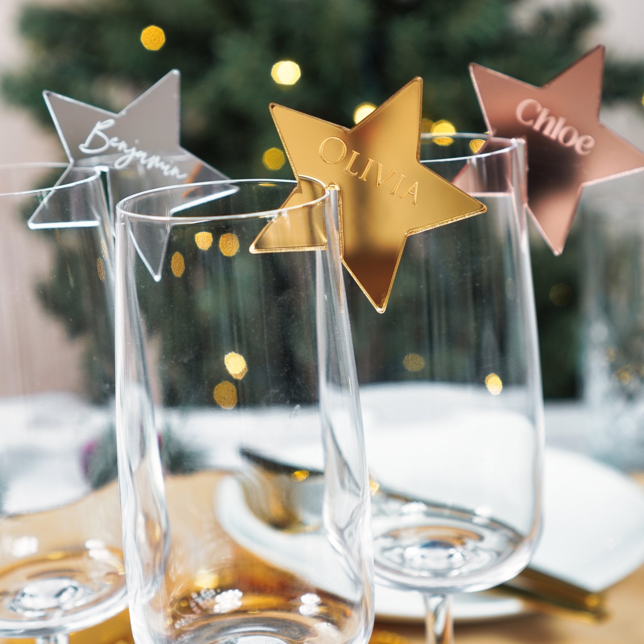 Personalised Christmas Star Drink Charms