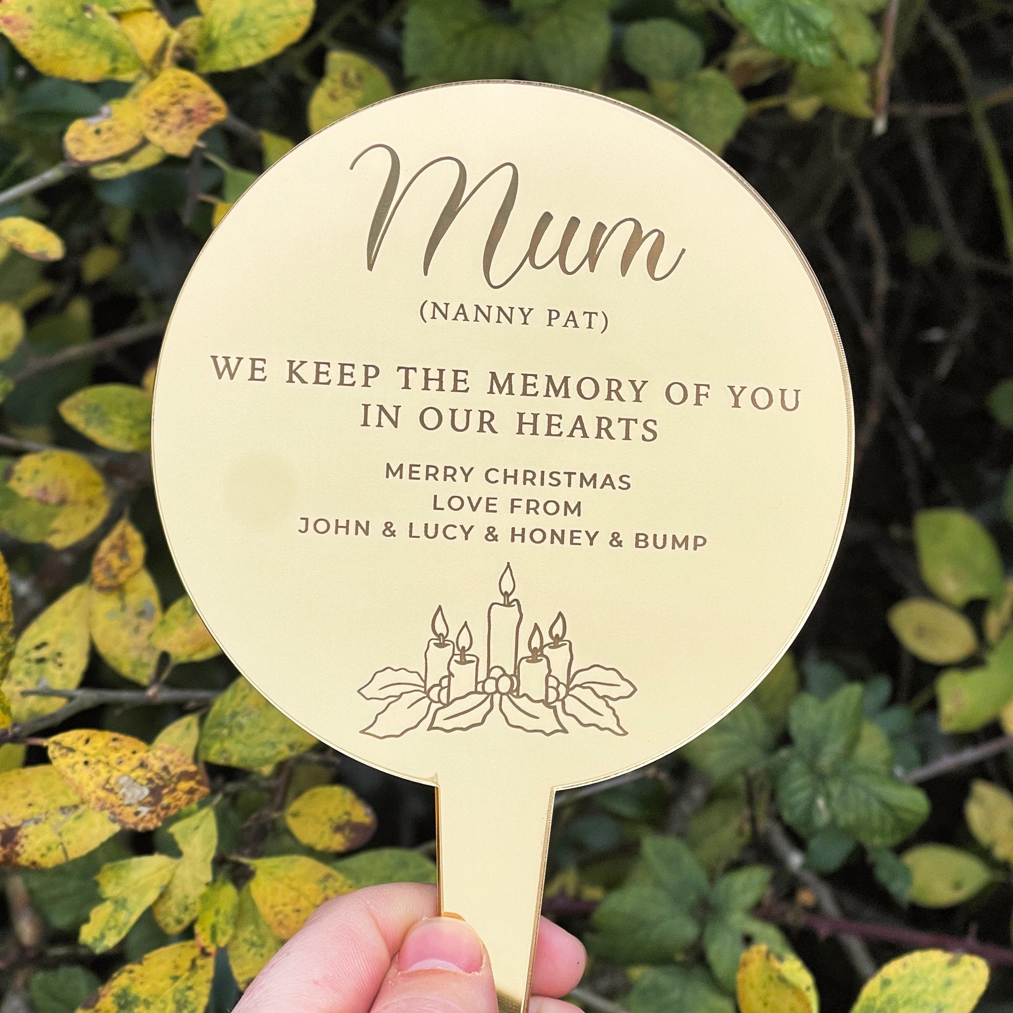 Personalised Christmas Memorial marker