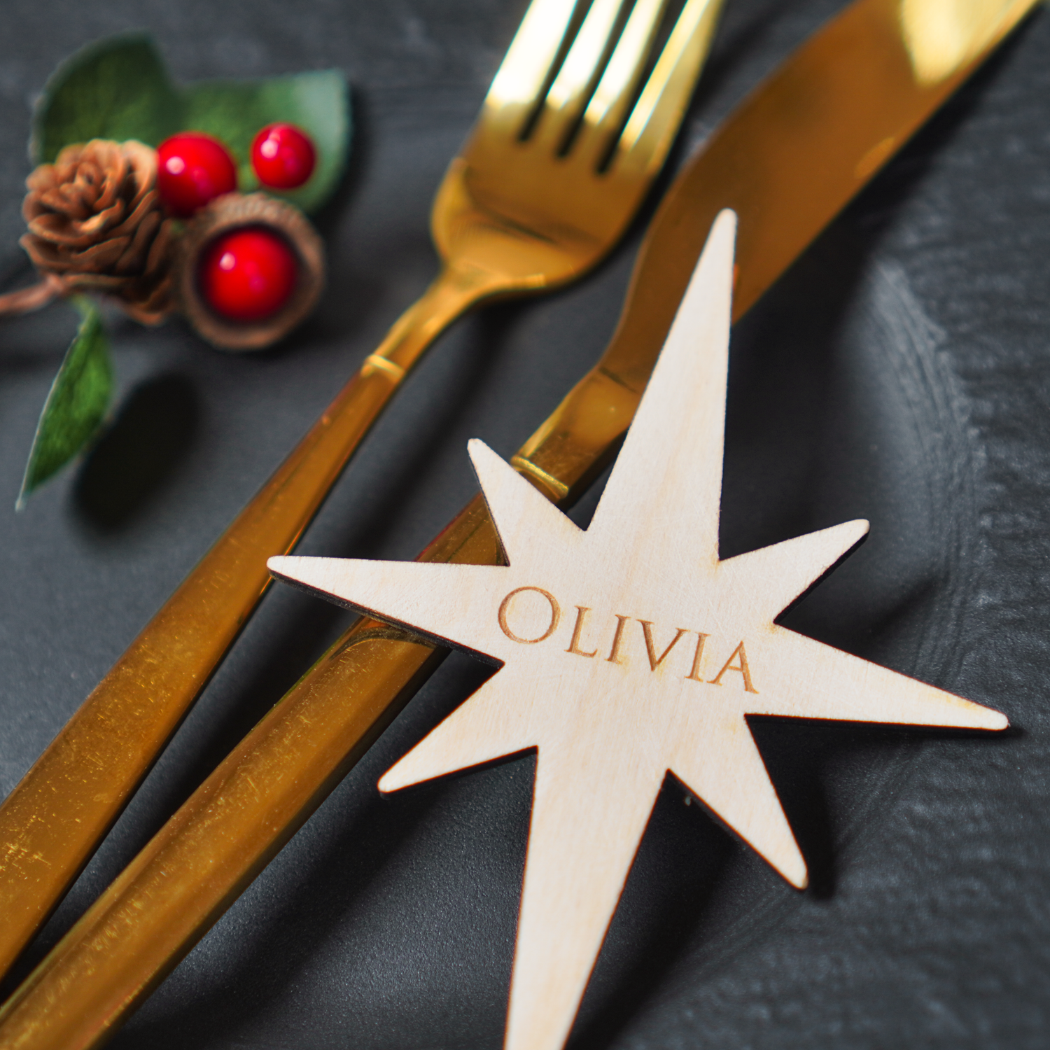 Star Christmas Place Name Setting