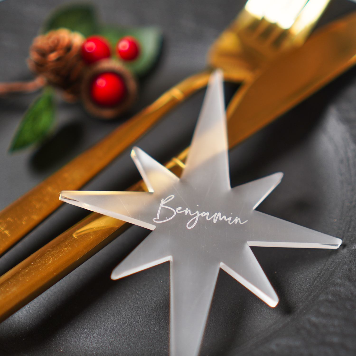 Star Christmas Place Name Setting
