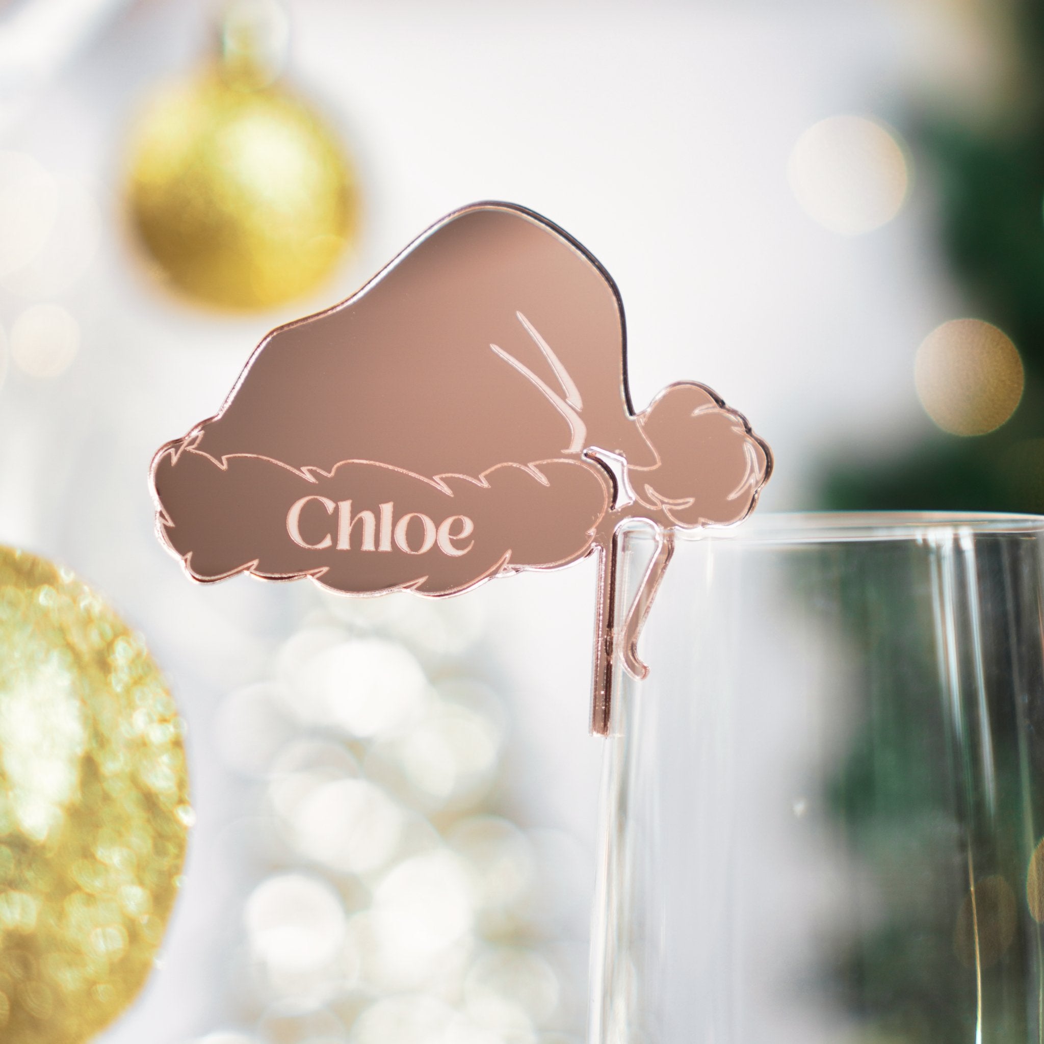 Personalised Santa Hat Drink Tag