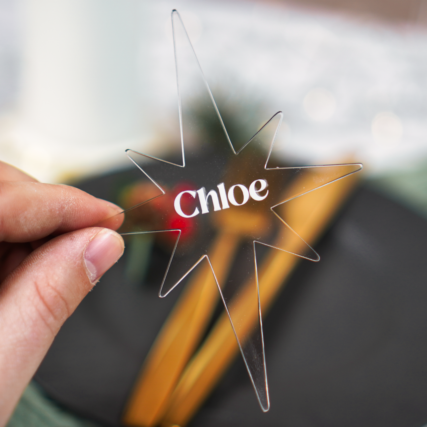 Star Christmas Place Name Setting