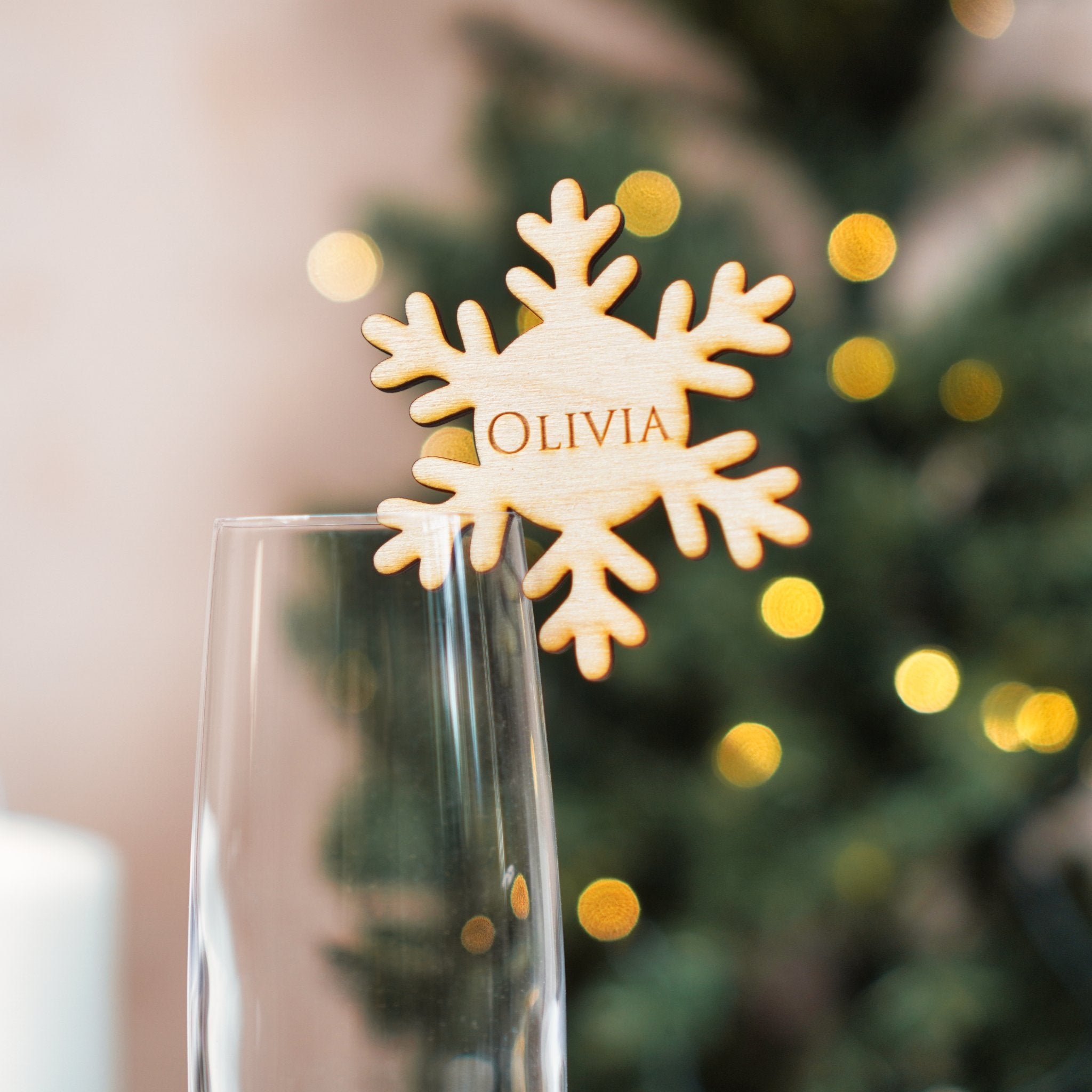 Personalised Christmas Snowflake Drink Tag