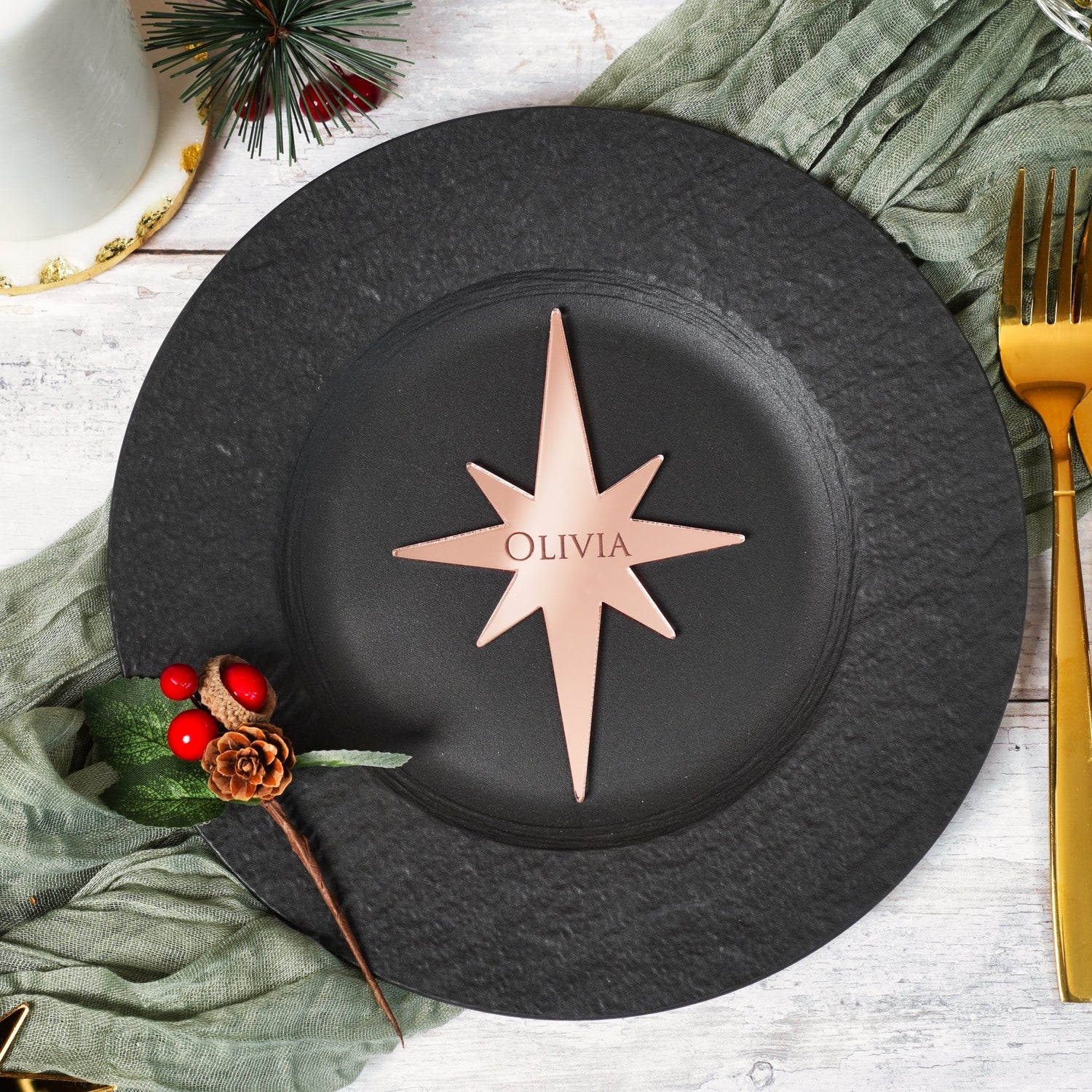 Star Christmas Place Name Setting