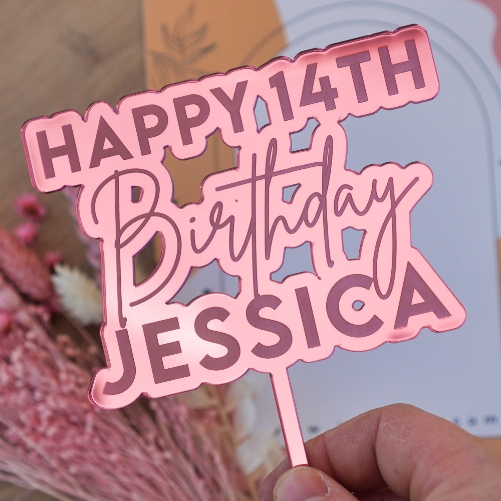 Happy Birthday Name Cake Topper