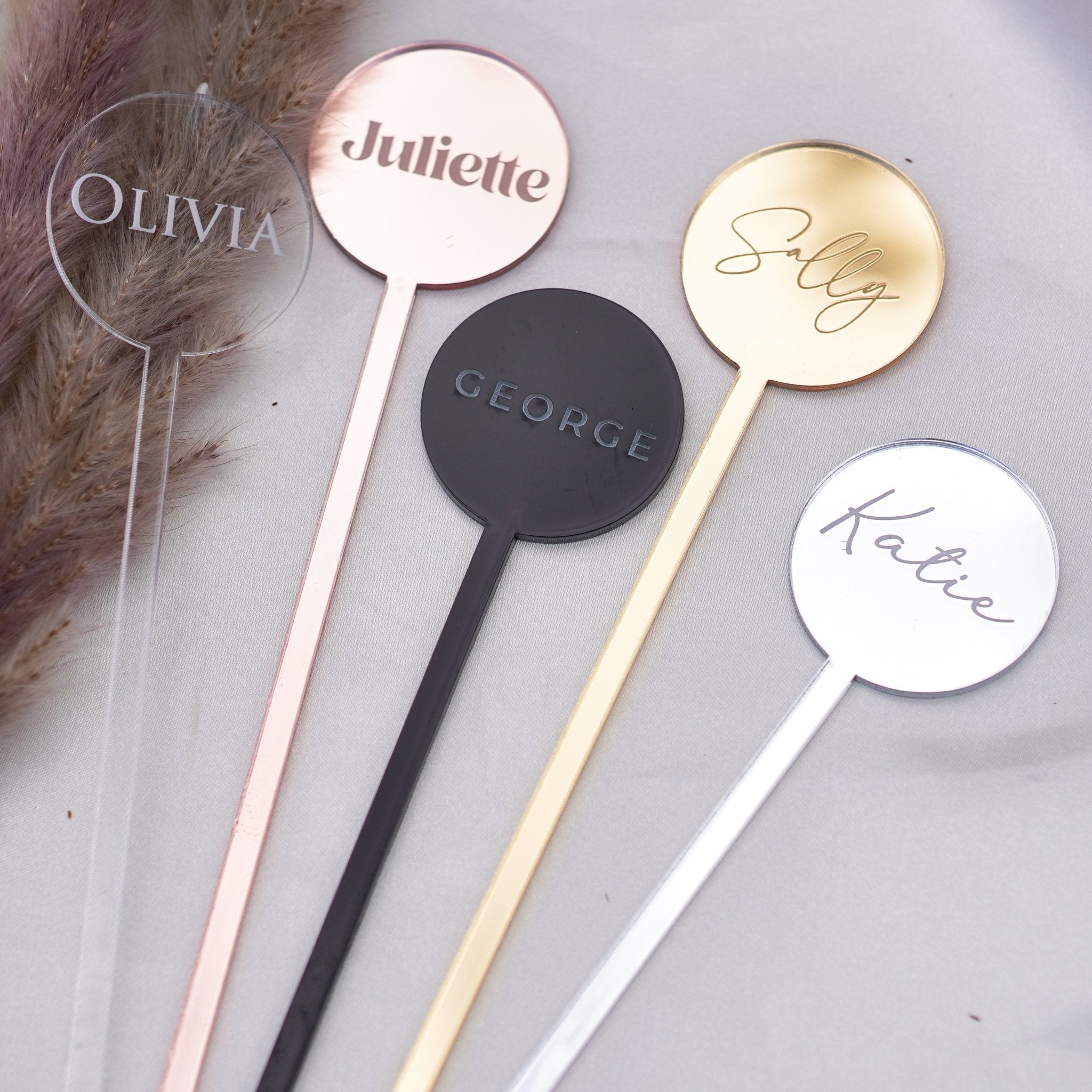 Custom acrylic drink stirrers