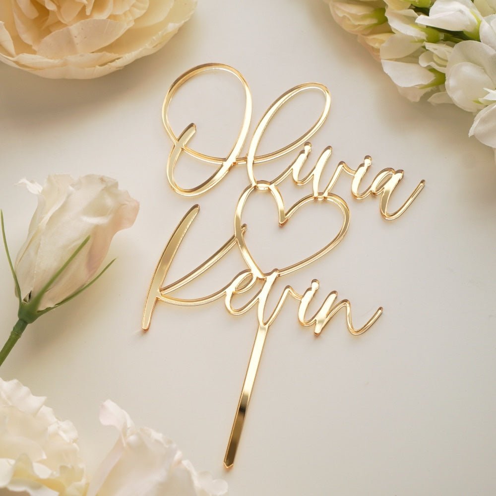 Wedding Cake Topper with Heart