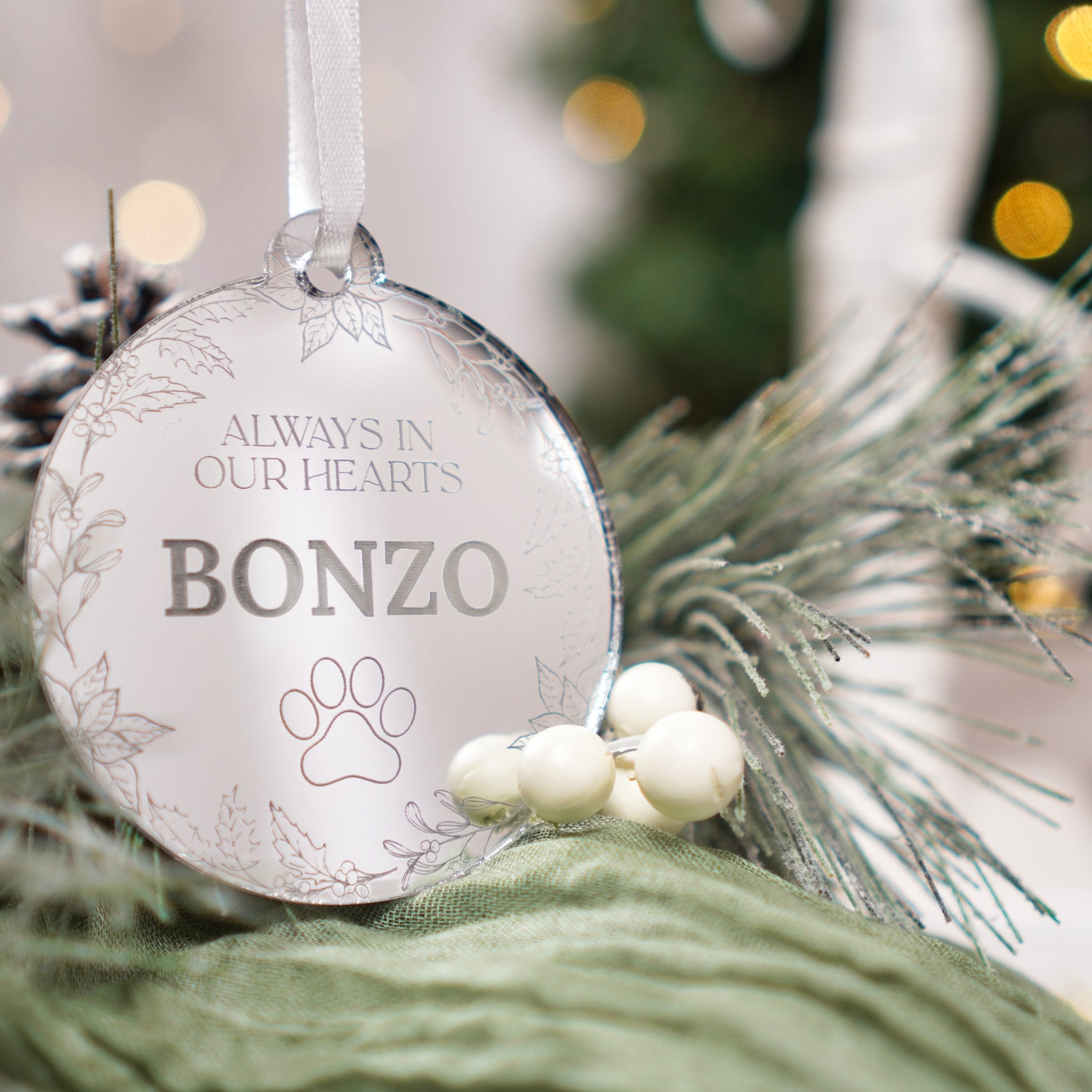 Dog memorial ornament