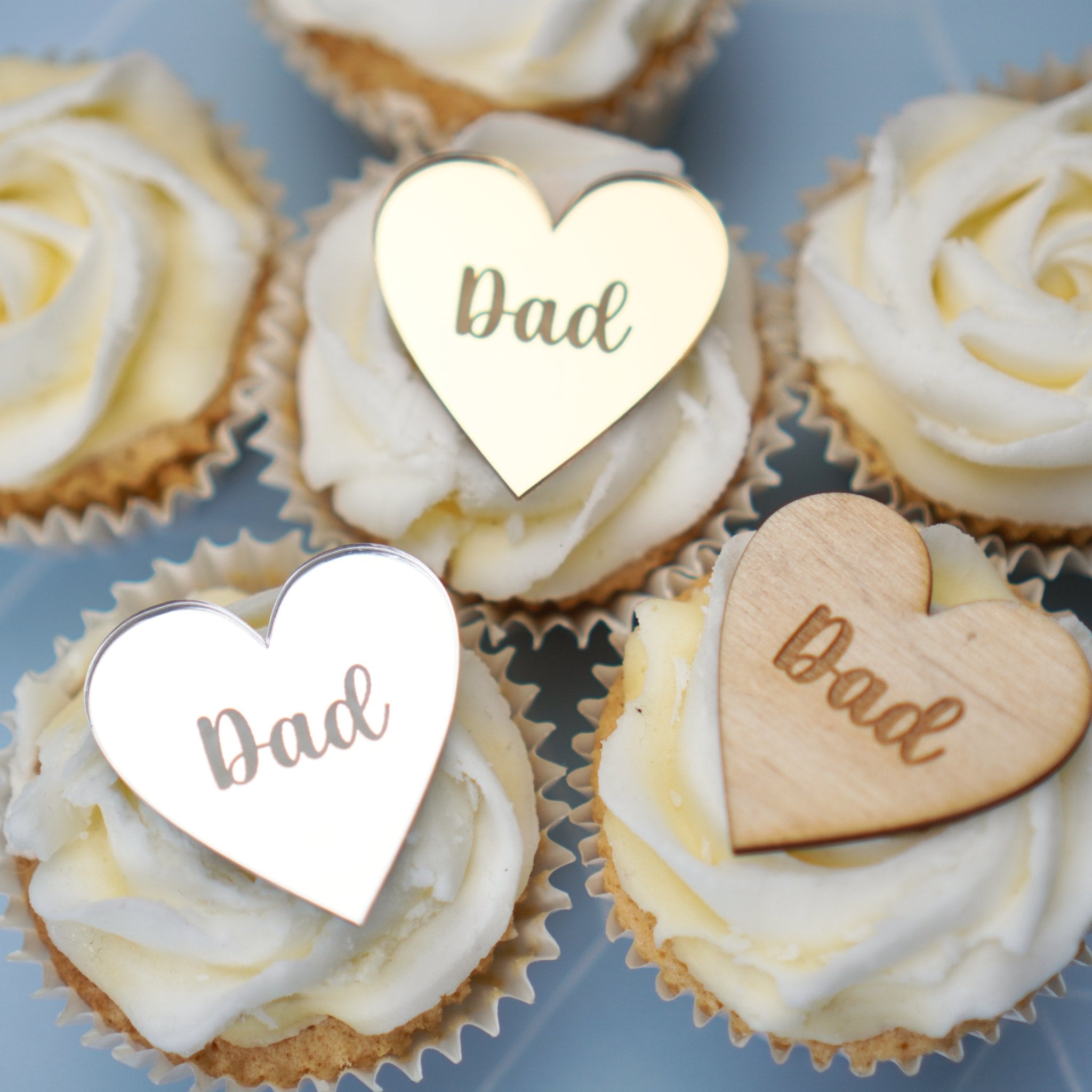 Heart Fathers Day Cupcake Charms