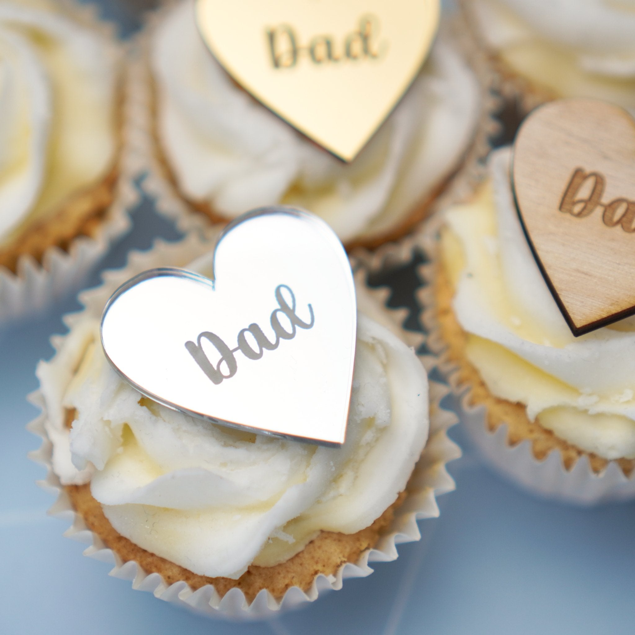 Heart Fathers Day Cupcake Charms