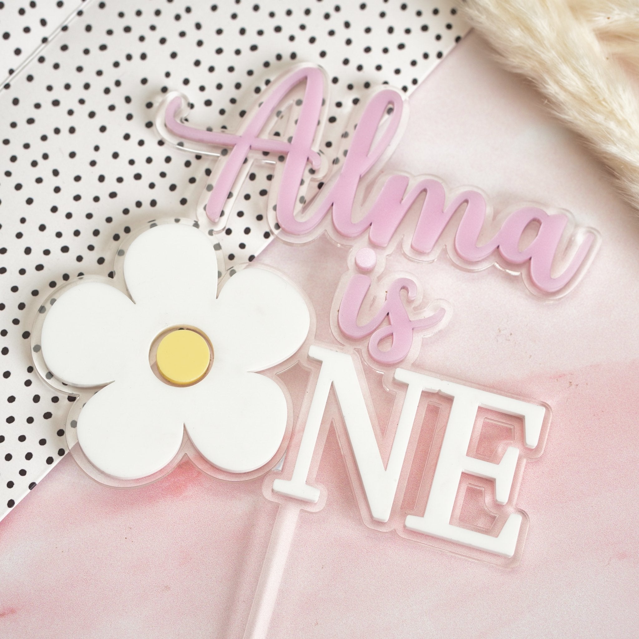 Daisy First Birthday Cake Topper