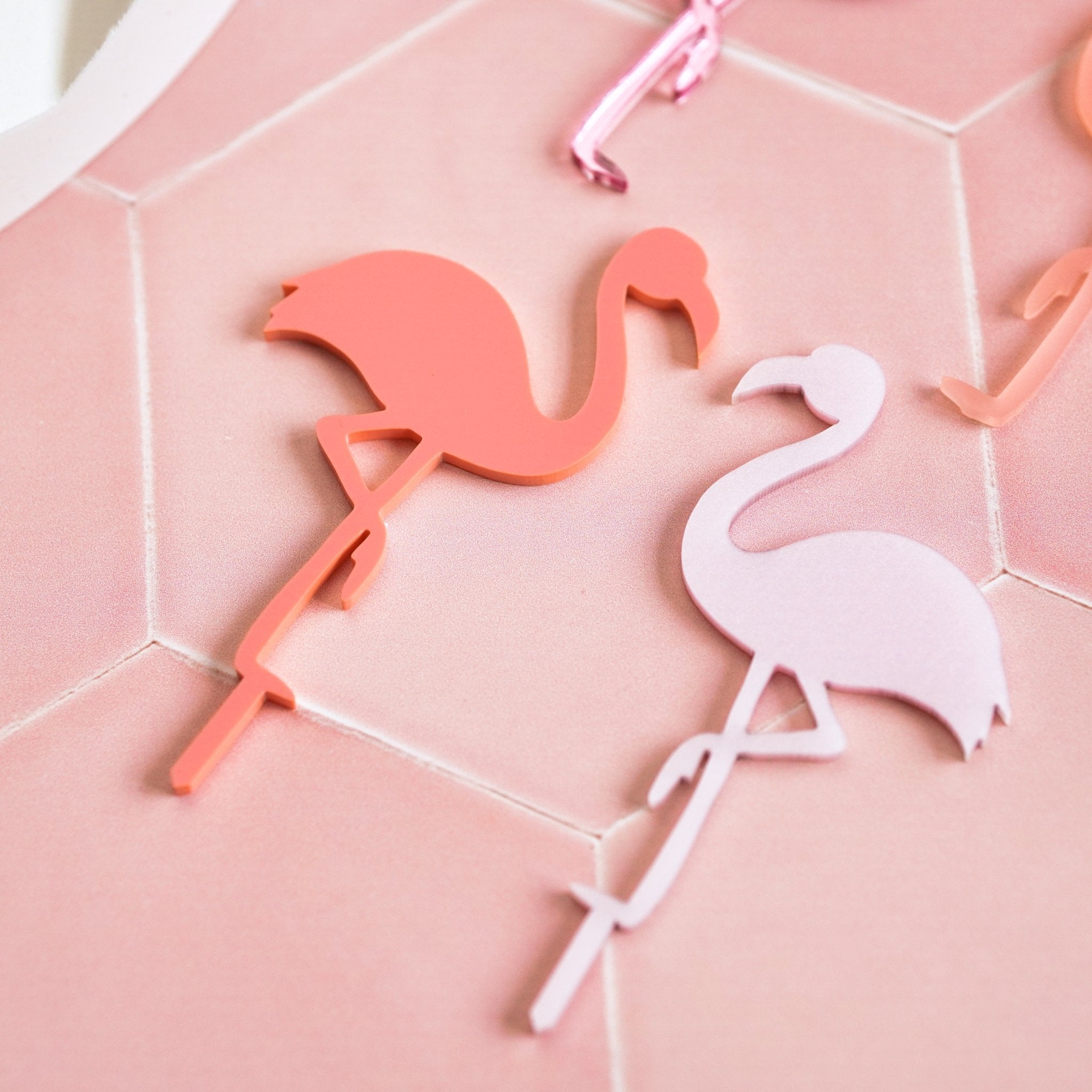 Flamingo Cake Toppers Set of 4