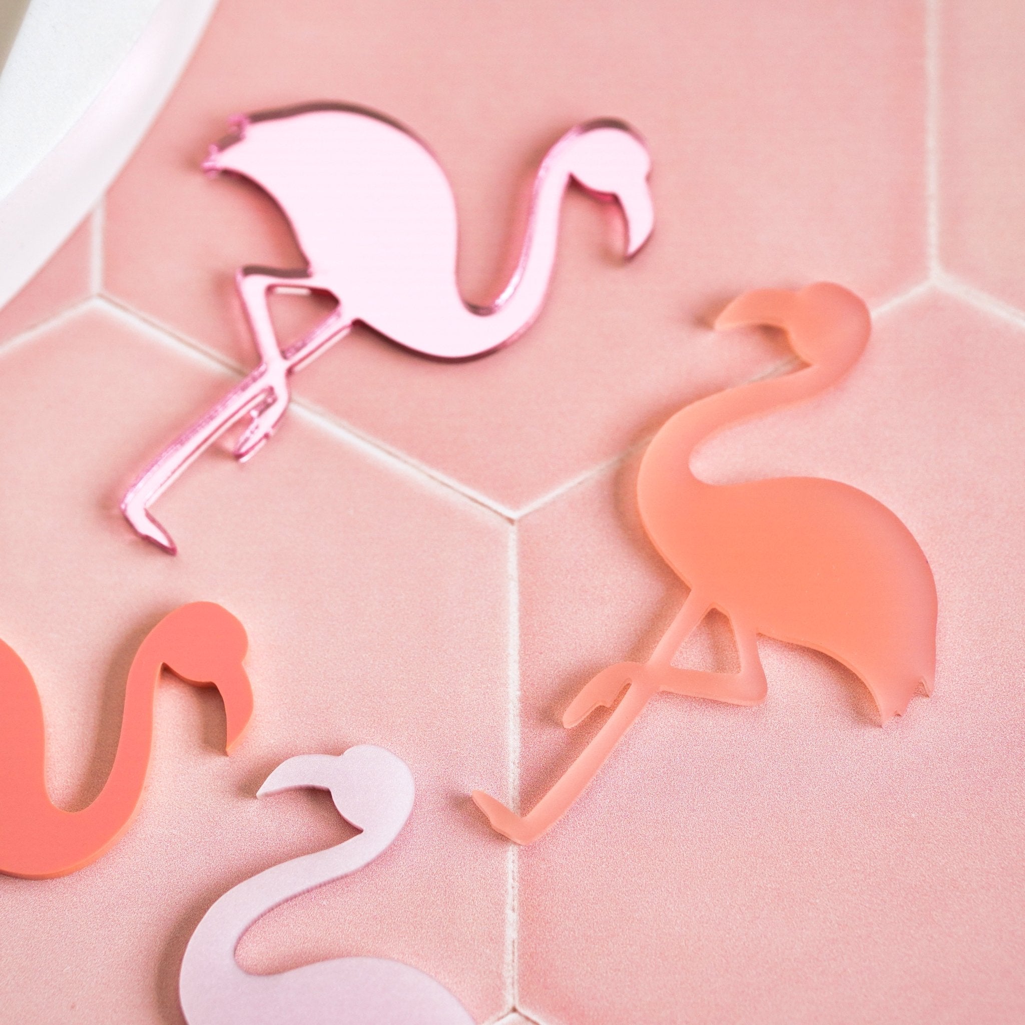 Flamingo Cake Toppers Set of 4