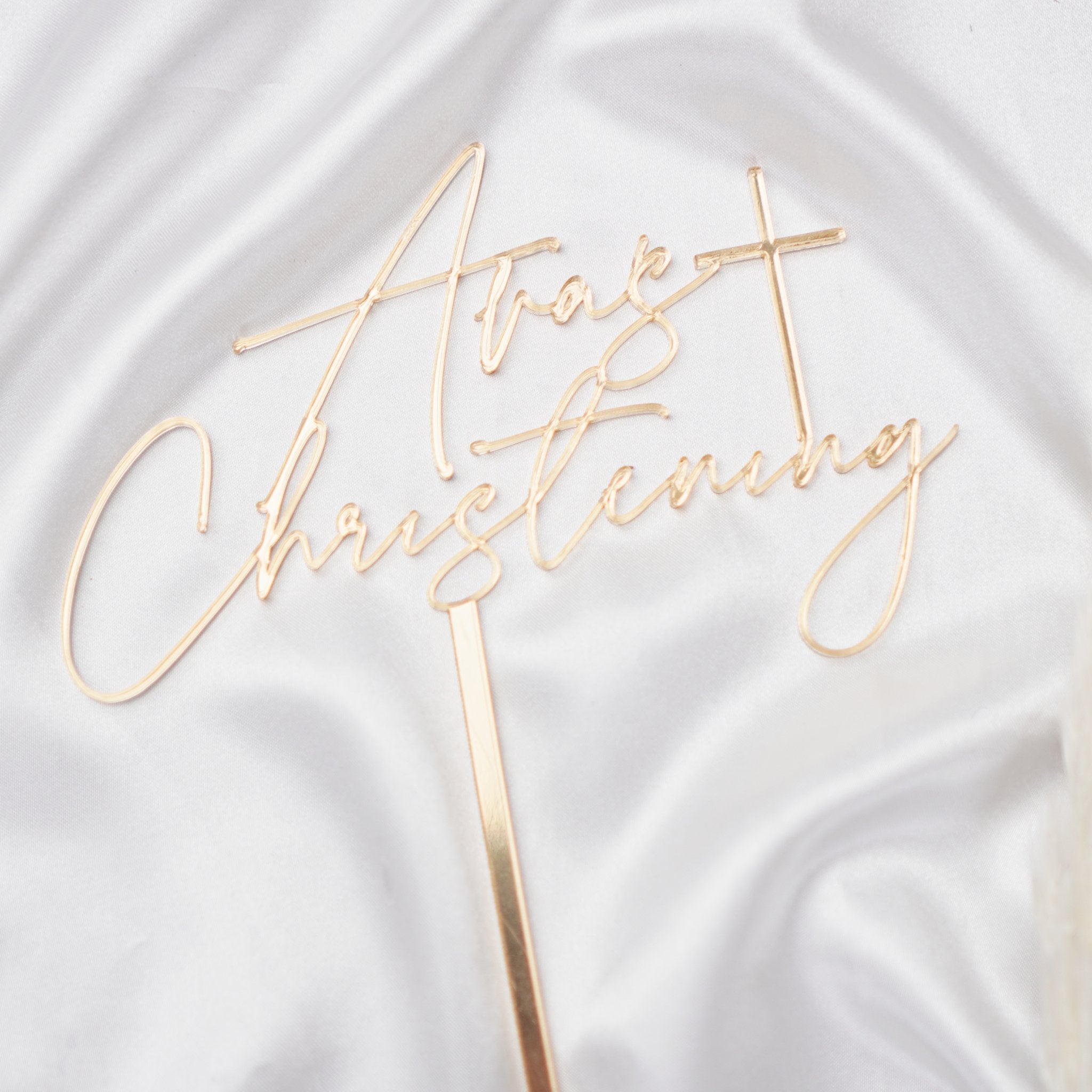 Gold Christening Topper