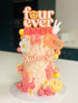 Personalised Acrylic Hippy Groovy Retro Daisy Cake Topper Topper Set