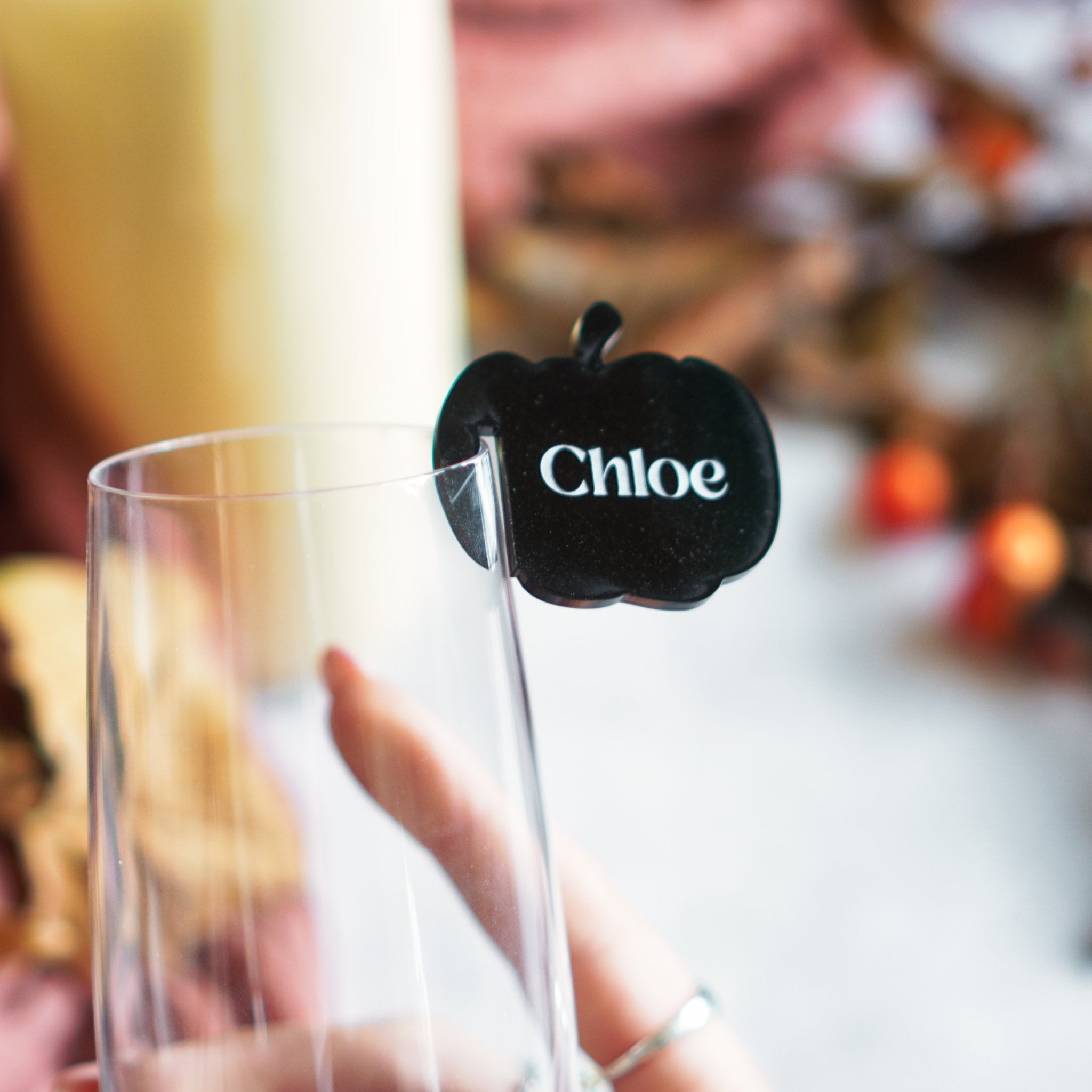 Halloween Pumpkin Acrylic Drink Tags