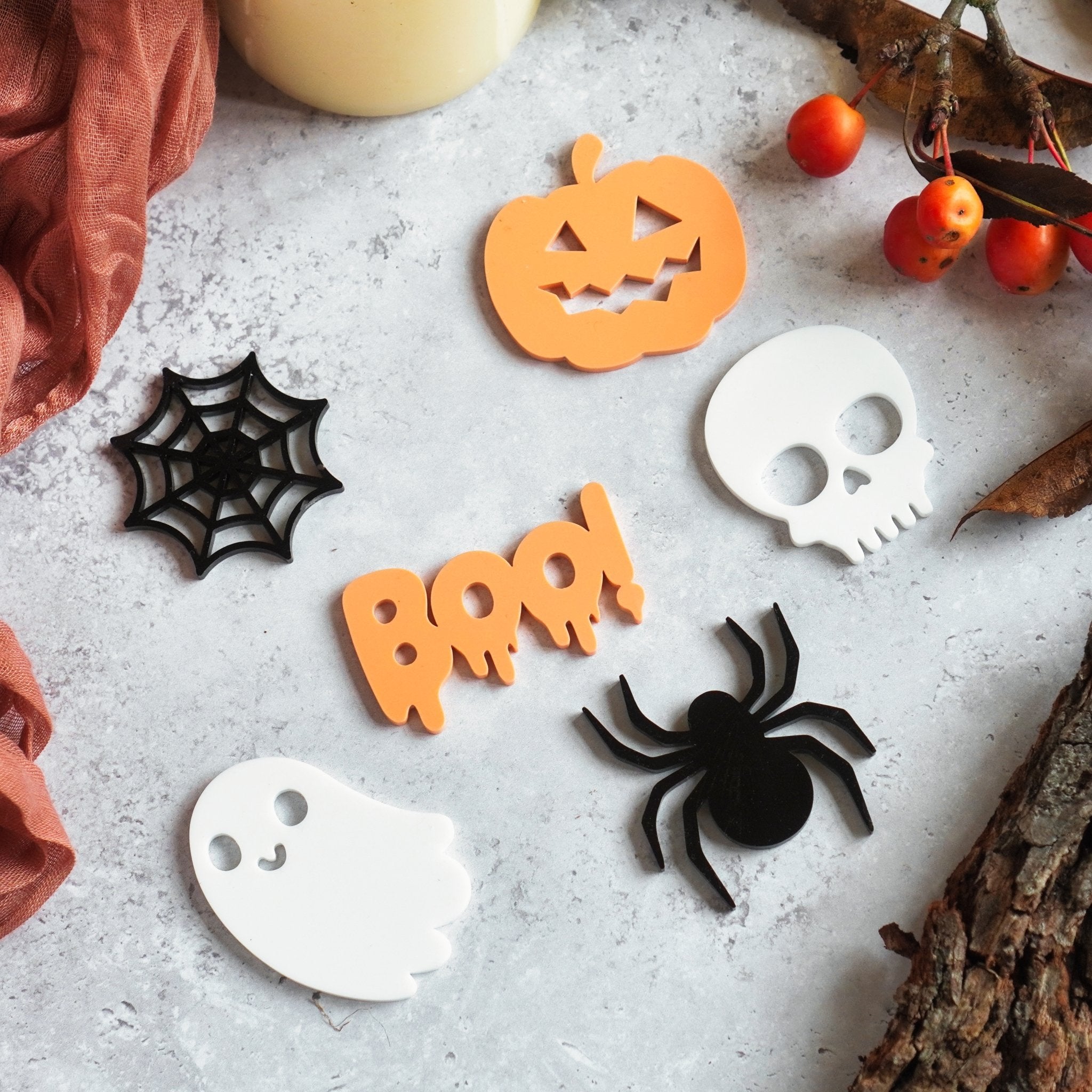 Halloween Cake Toppers Set of 6