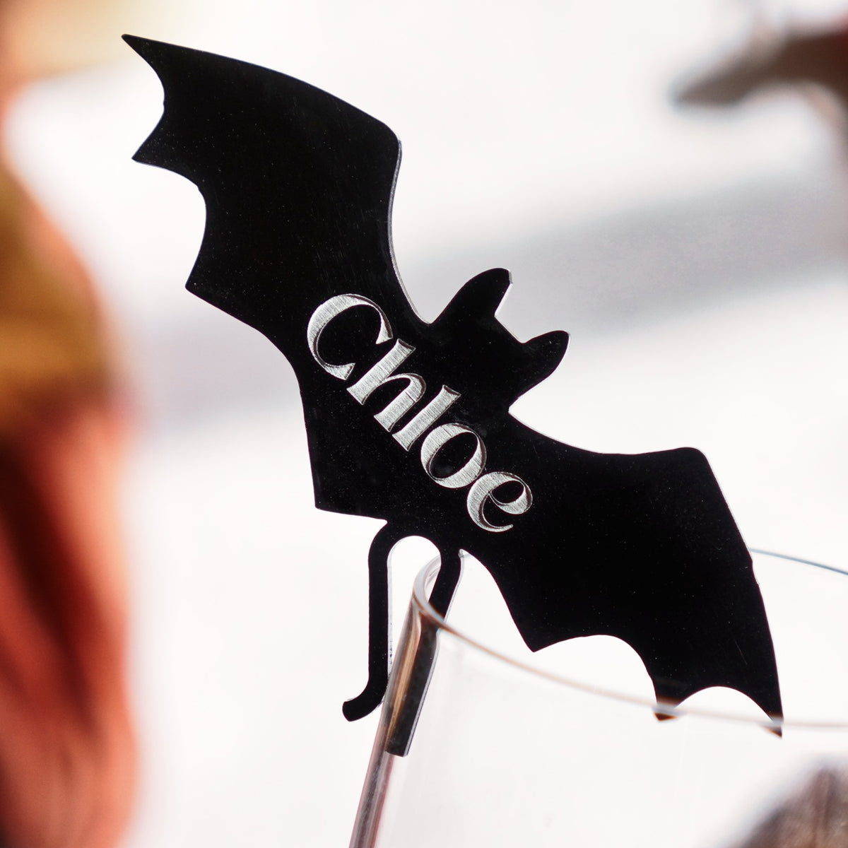 Halloween Party Bat Acrylic Drink Tags