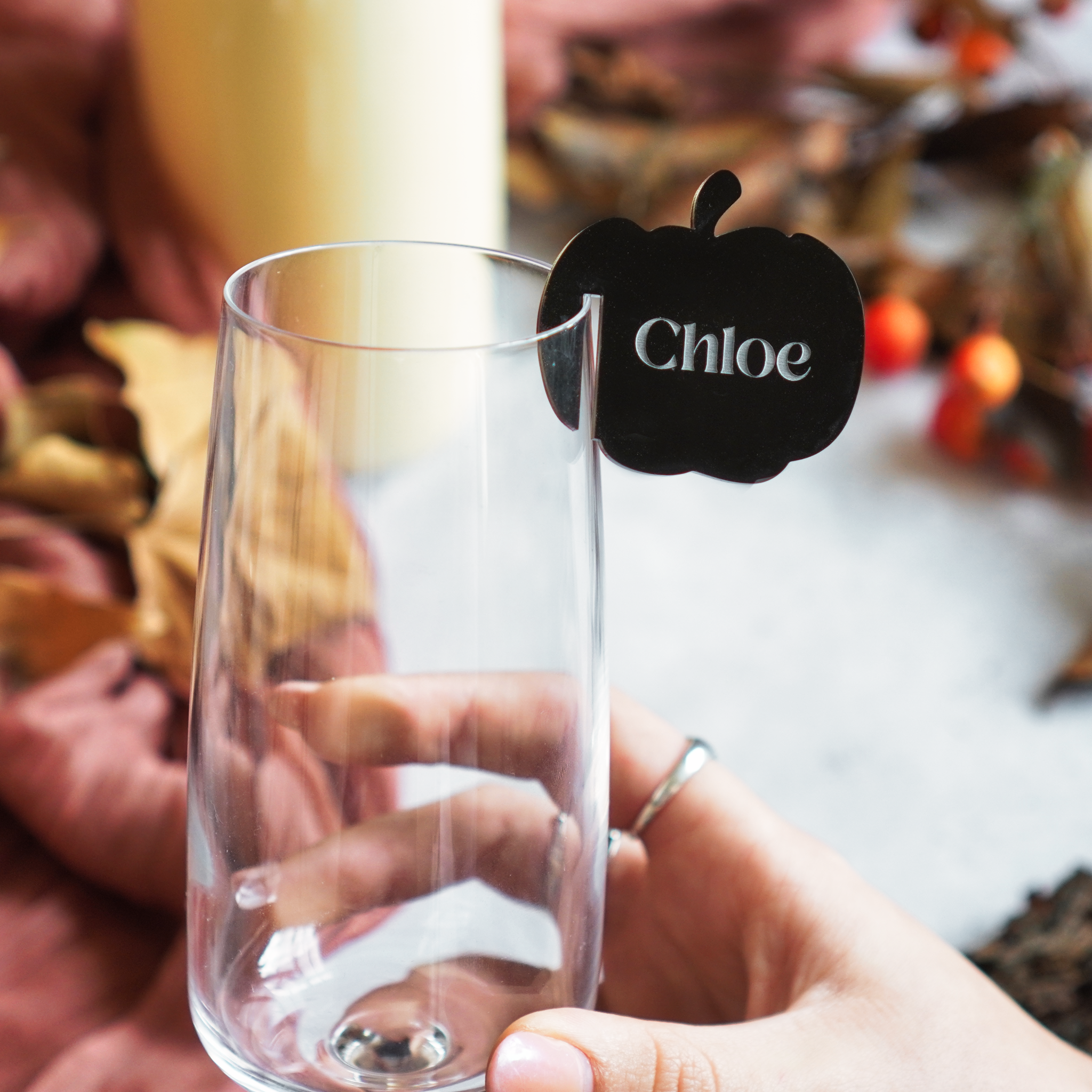 Halloween Pumpkin Acrylic Drink Tags