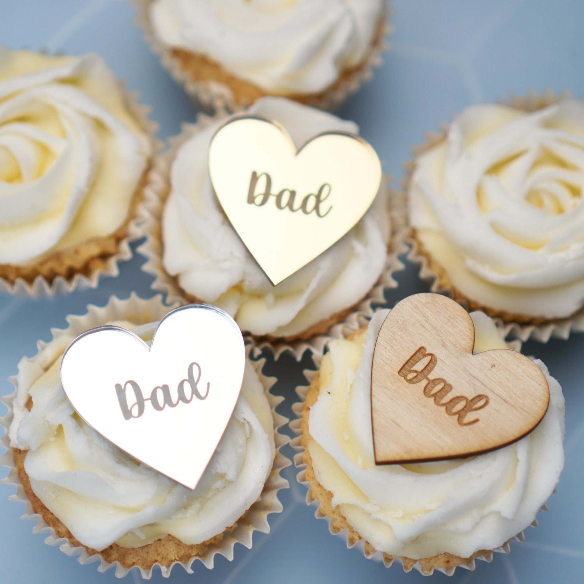 Heart Fathers Day Cupcake Charms