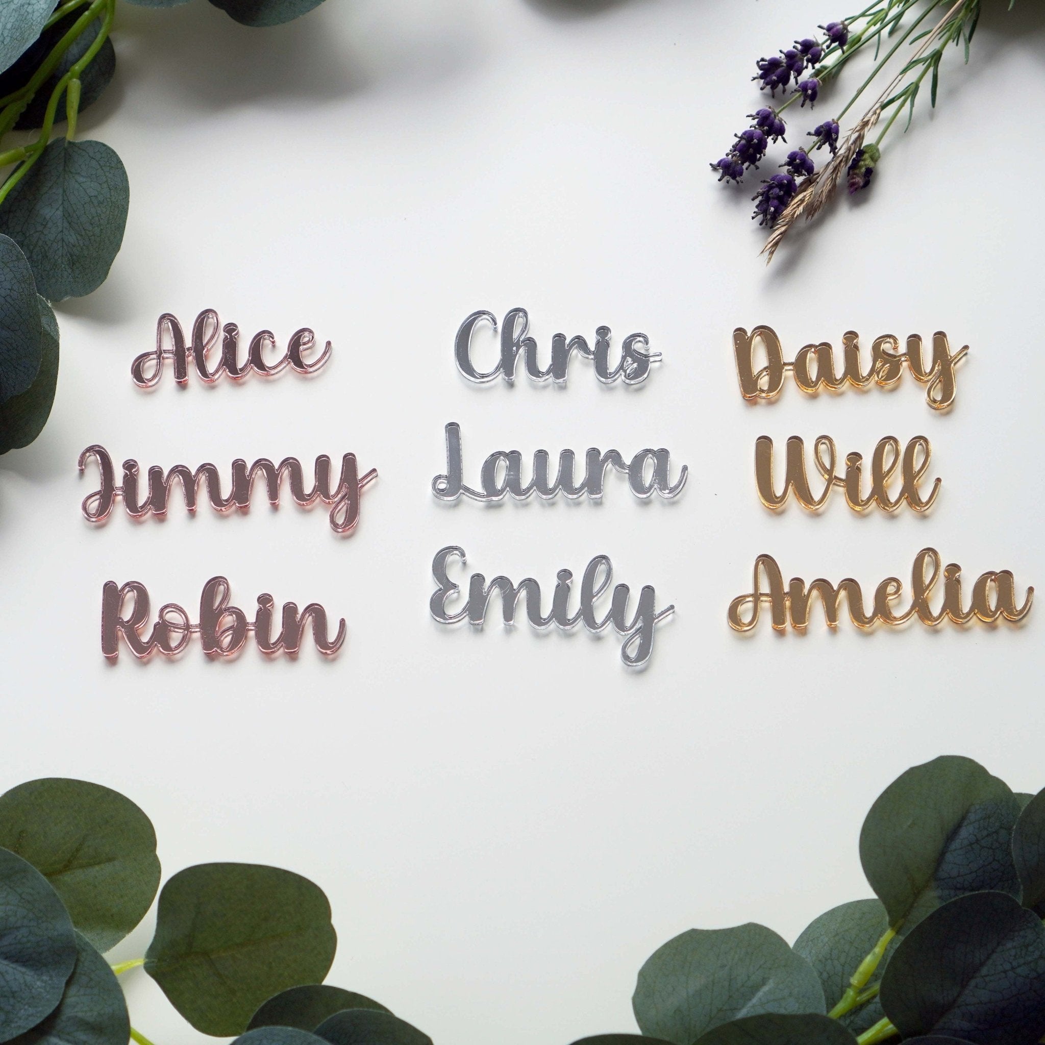 Personalised Acrylic Wedding Name Place Settings