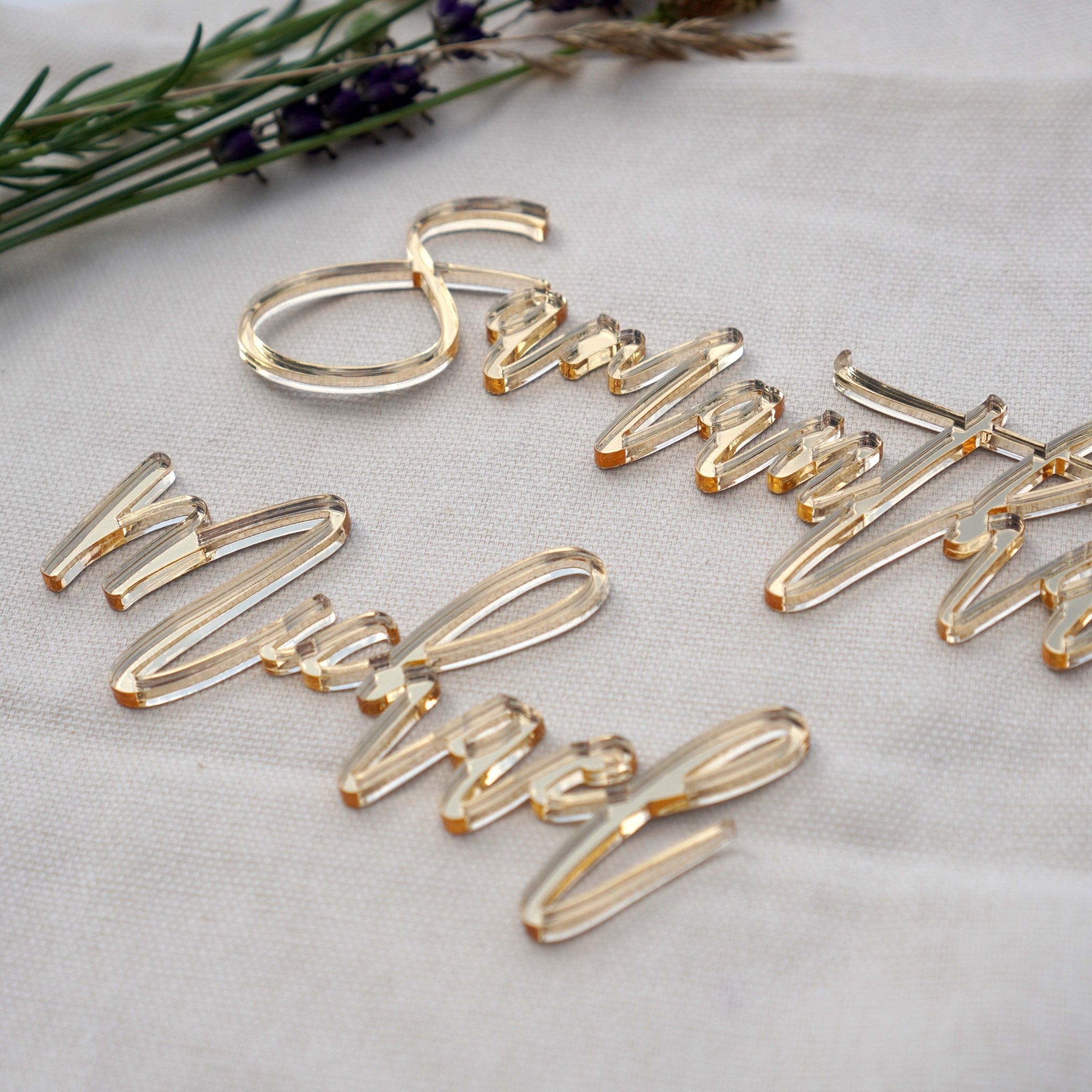 Mirror Acrylic Personalised Name Tags