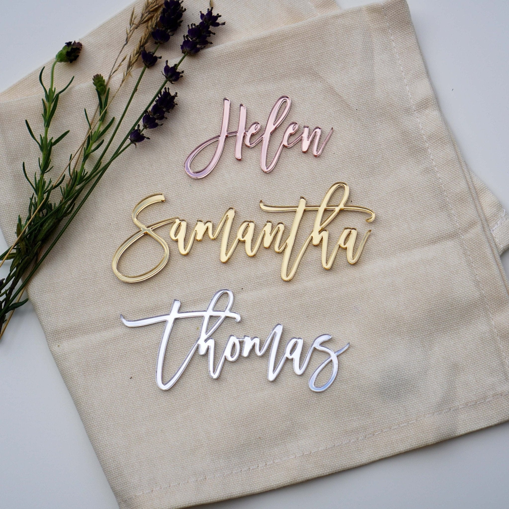 Mirror Acrylic Personalised Name Tags